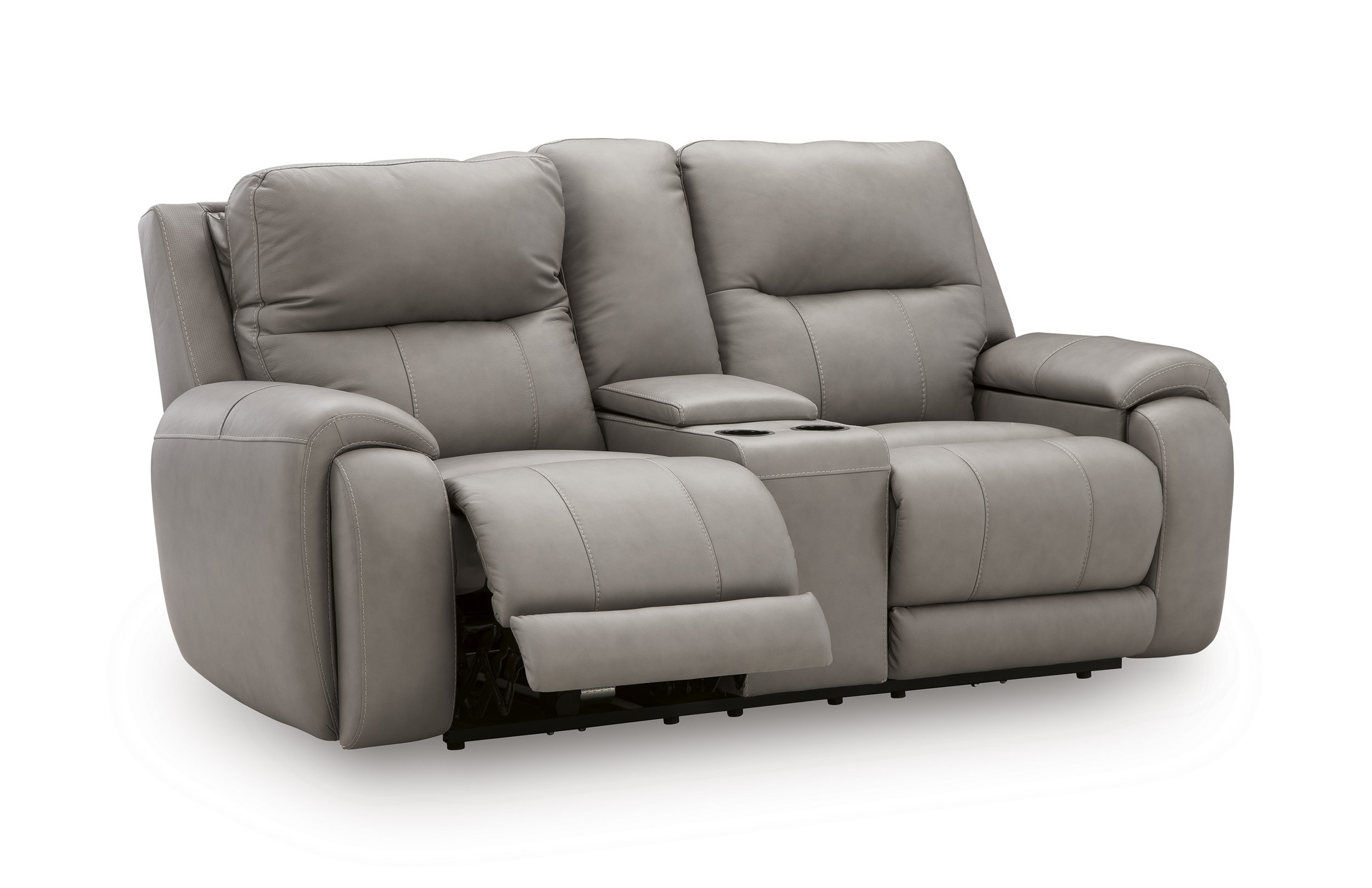 Real Moments Leather Power Reclining Loveseat with Audio Seating
