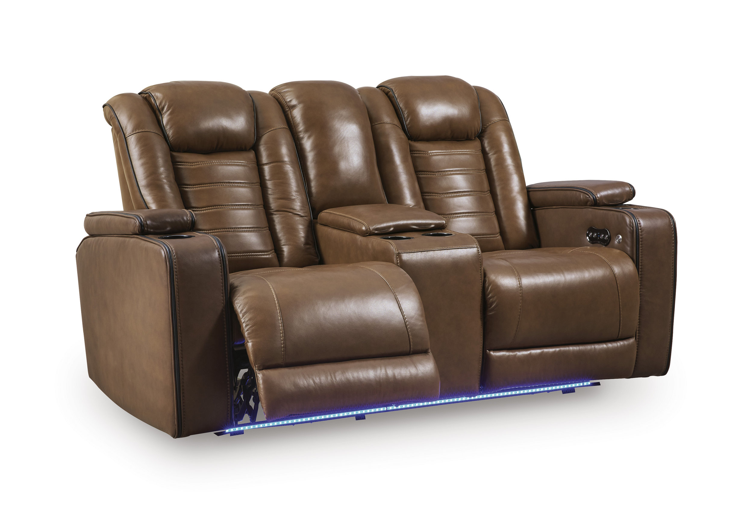 Gruaro Leather Power Reclining Living Room Set with Adjustable Headrest