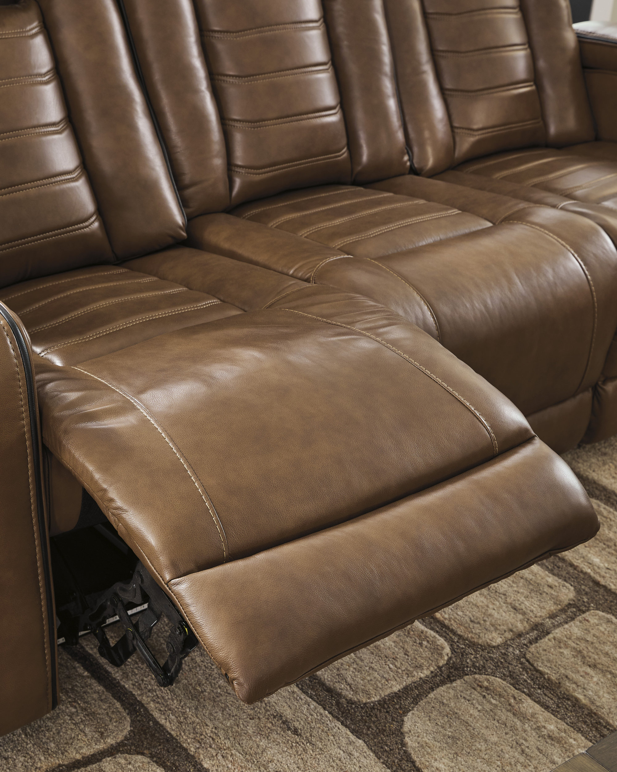 Gruaro Leather Power Reclining Sofa with Adjustable Headrest