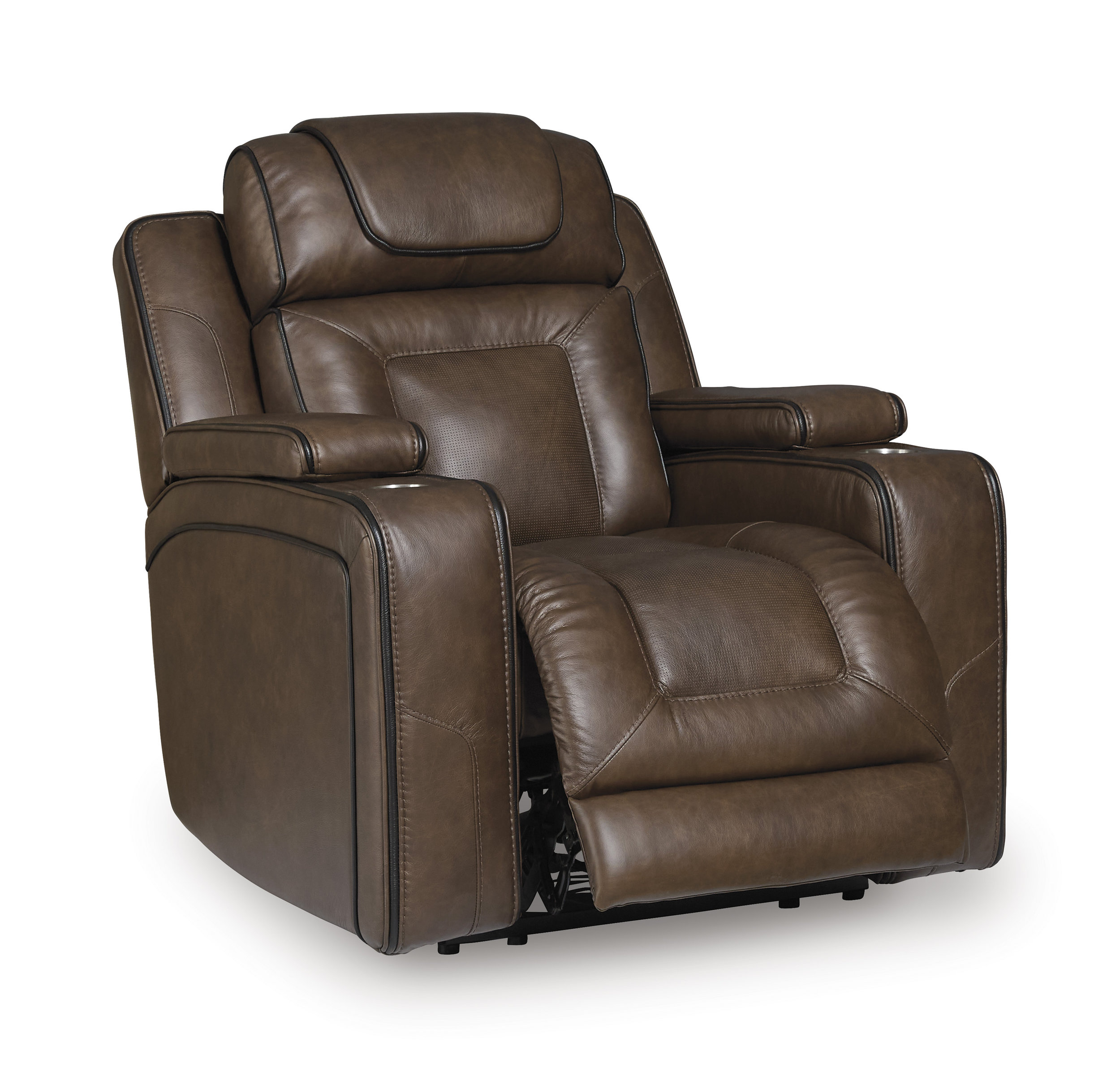 Mestrino Leather Power Reclining Living Room Set with Adjustable Headrest