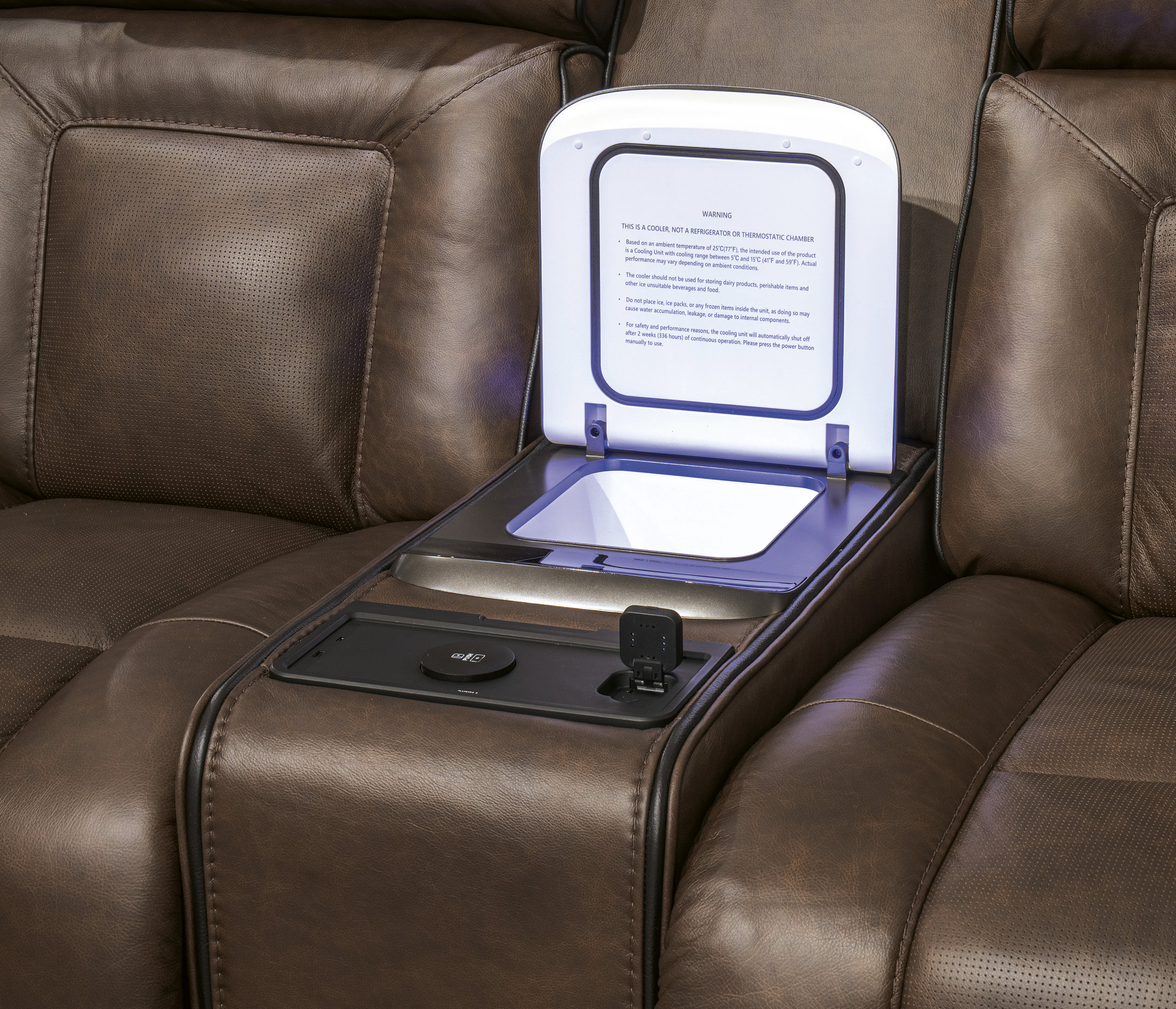 Mestrino Leather Power Reclining Living Room Set with Adjustable Headrest