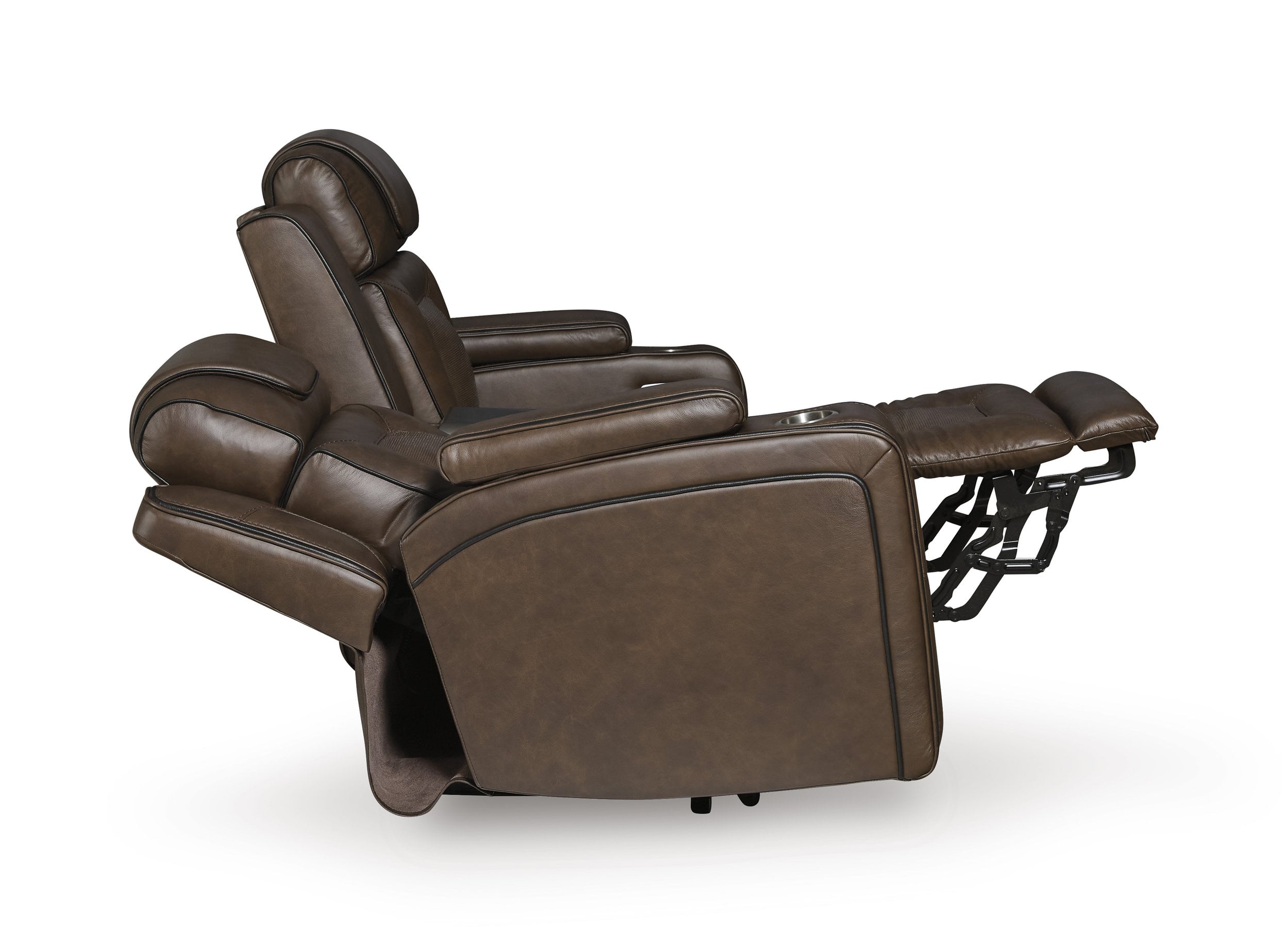 Mestrino Leather Power Reclining Living Room Set with Adjustable Headrest