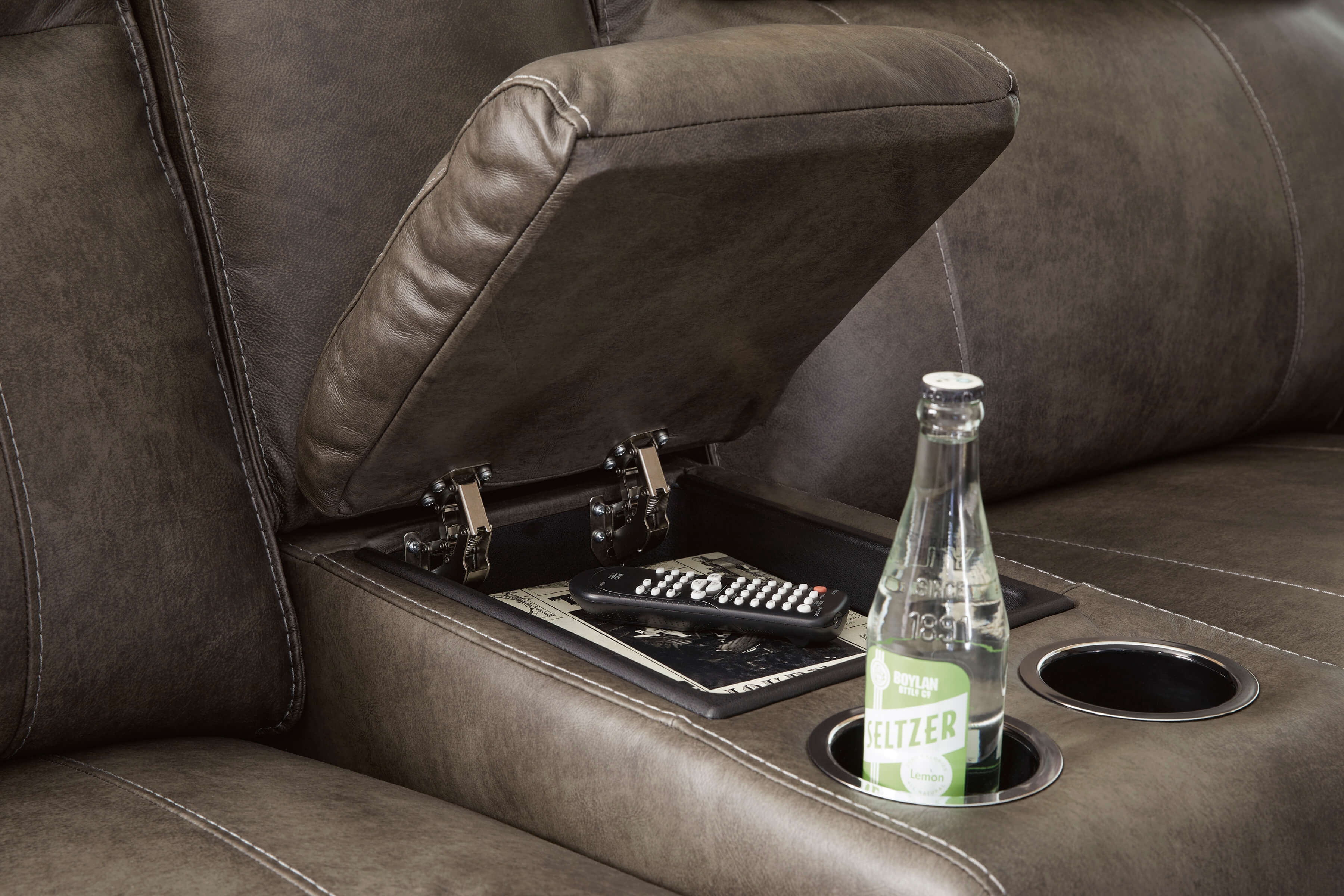 Game Plan Leather Power Reclining Loveseat