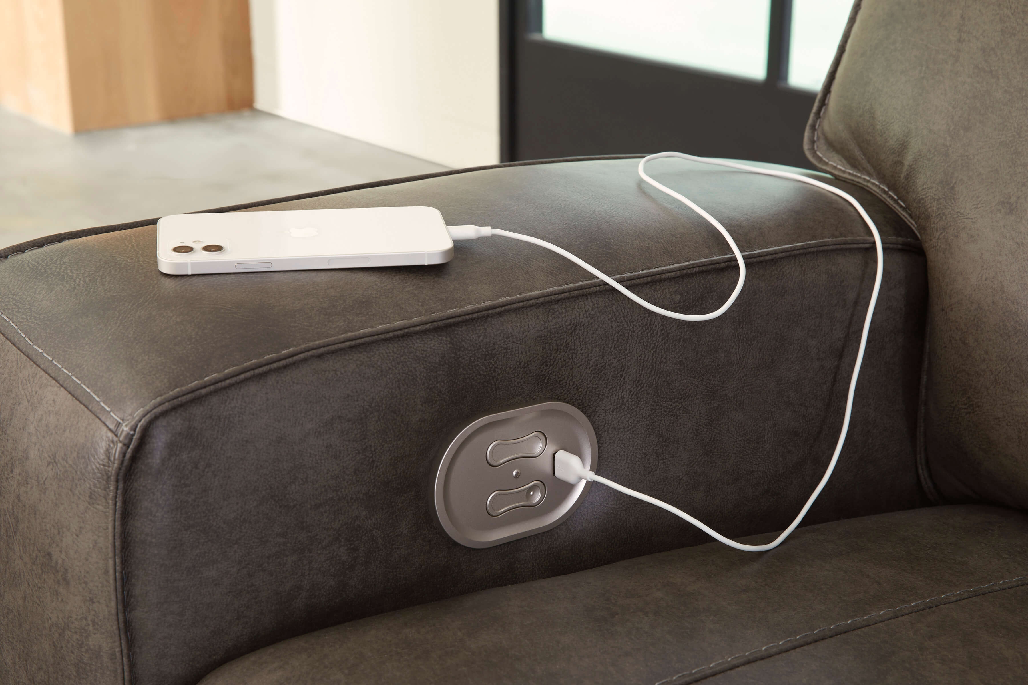 Game Plan Leather Oversized Power Reclining Chair
