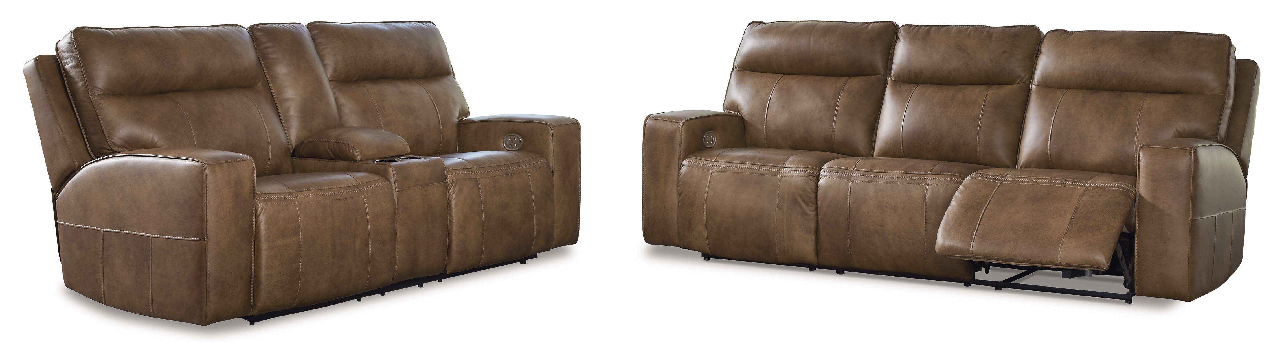 Game Plan Leather Power Reclining Living Room Set