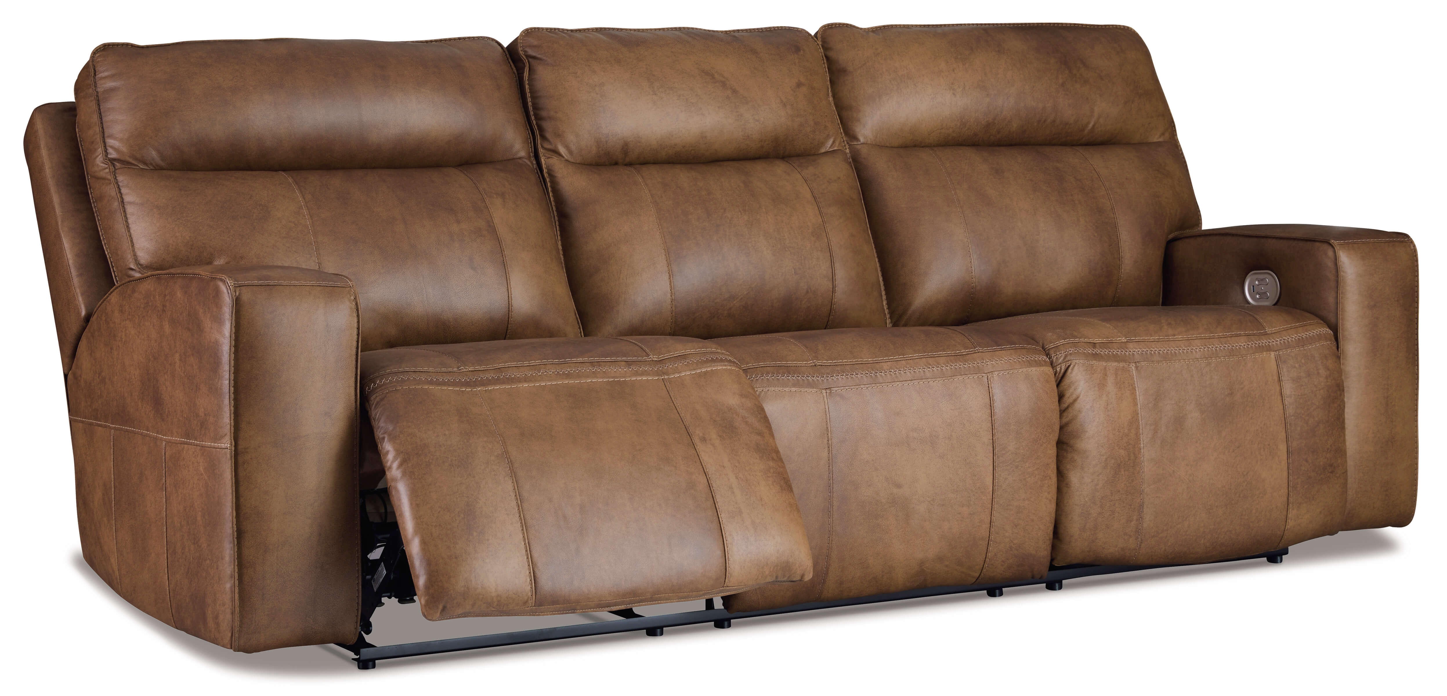 WRS Game Plan Leather Power Reclining Living Room Set (Sofa & Loveseat)