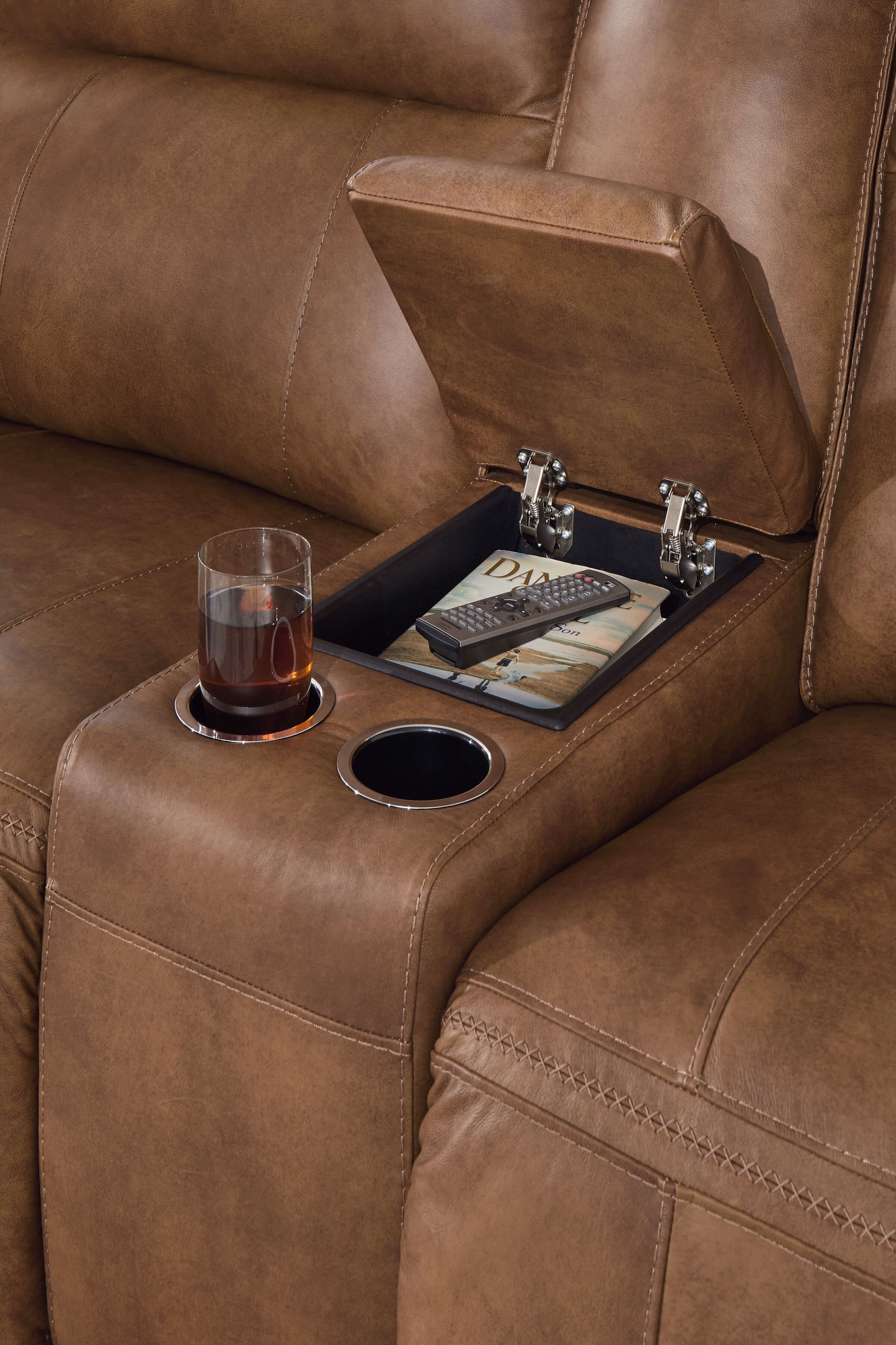 WRS Game Plan Leather Power Reclining Living Room Set (Sofa & Loveseat)