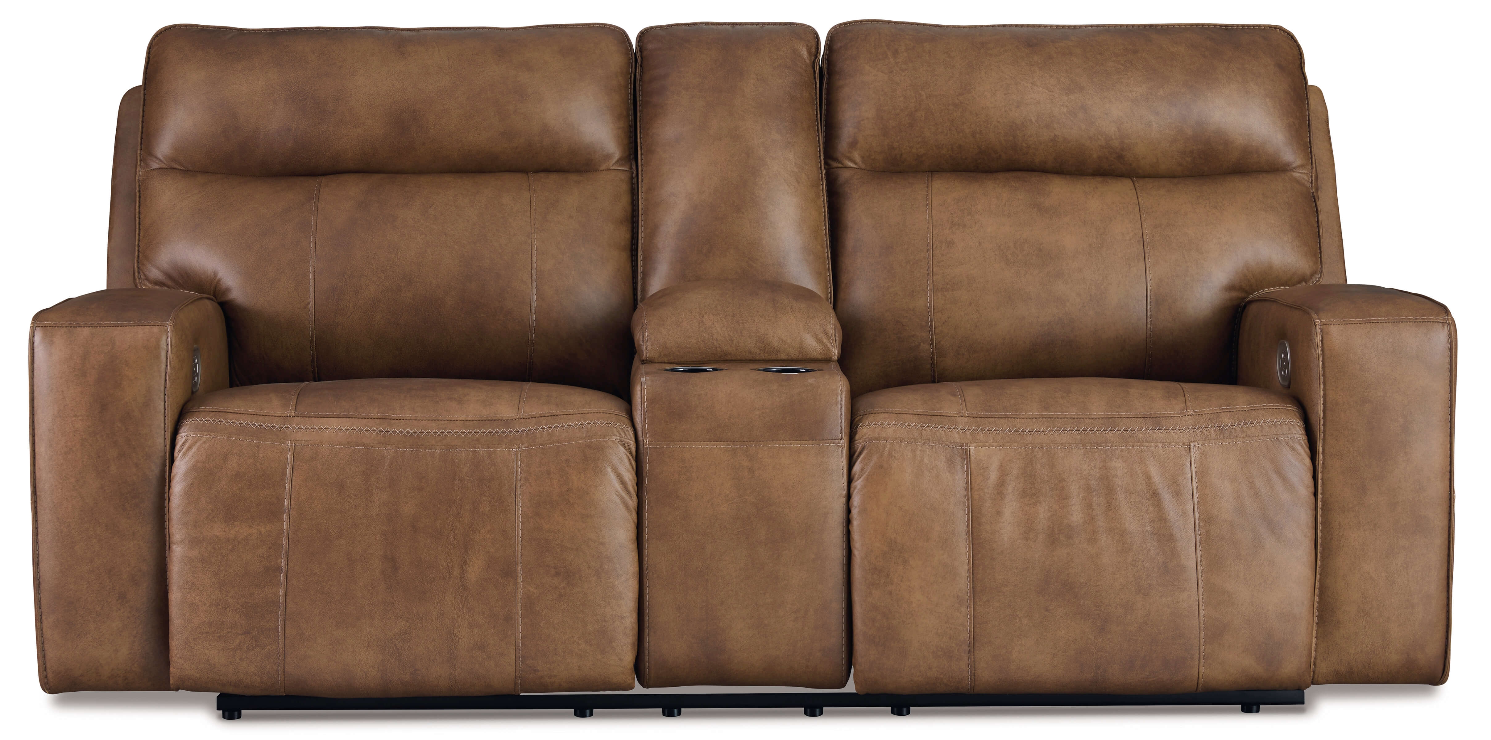 WRS Game Plan Leather Power Reclining Living Room Set (Sofa & Loveseat)