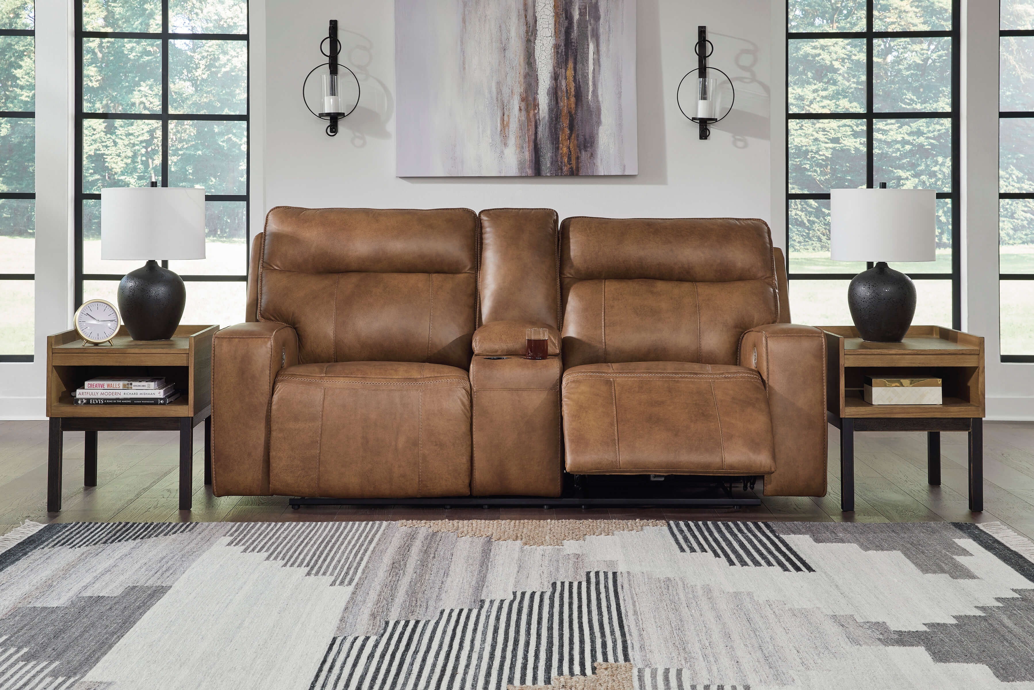 Game Plan Leather Power Reclining Loveseat