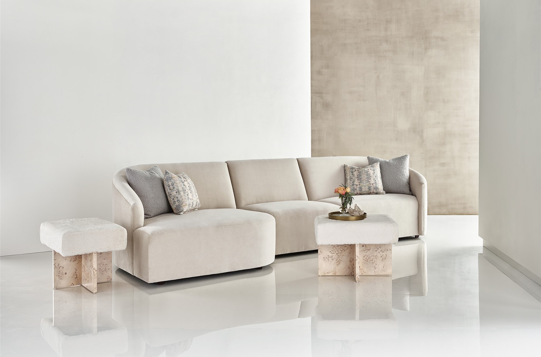 Riviera Fabric Bunching Bench