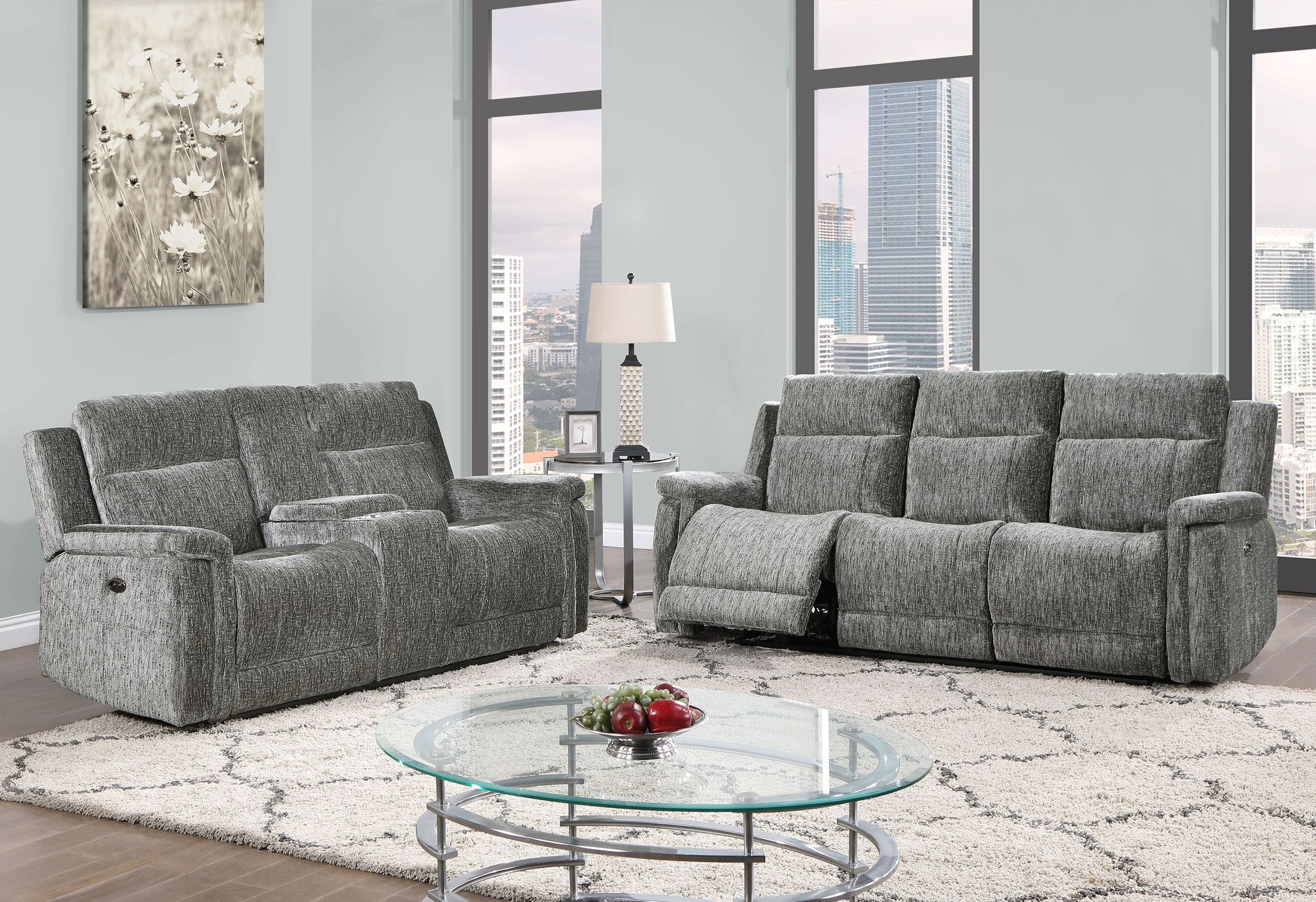 U1797 Fabric Power Reclining Sofa