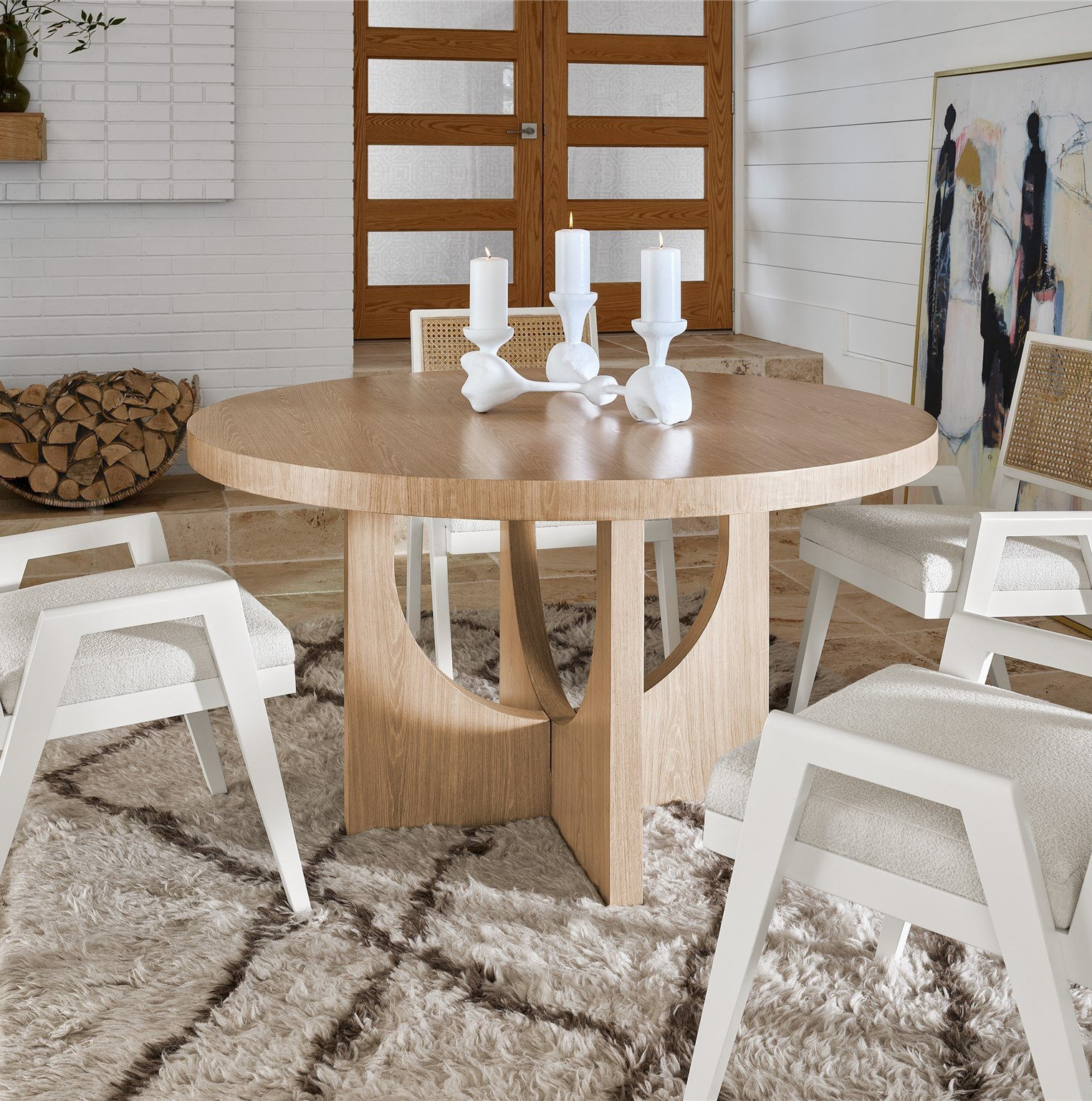 Sonora Fabric/Wood Arm Chair