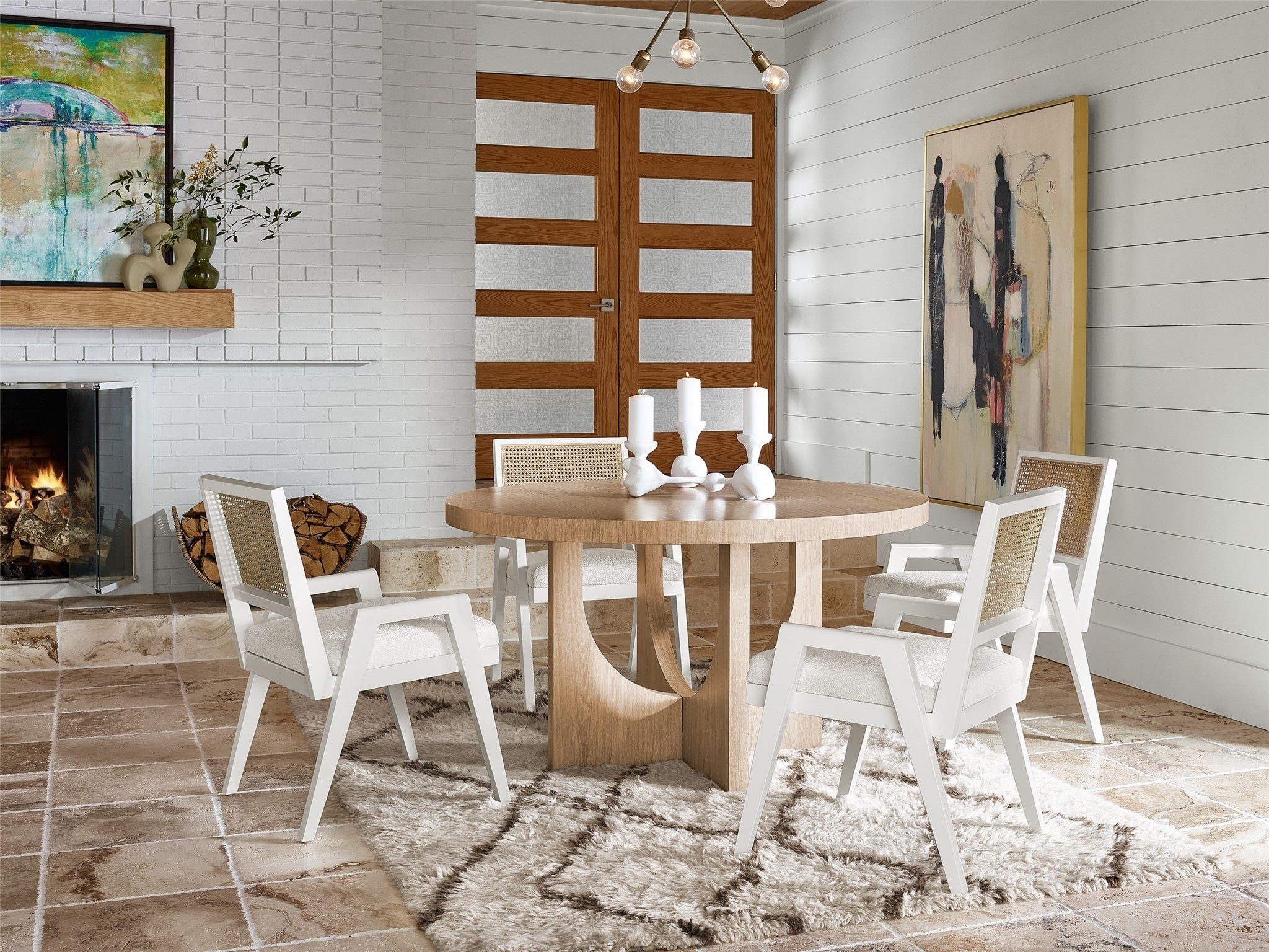 Sonora Fabric/Wood Arm Chair