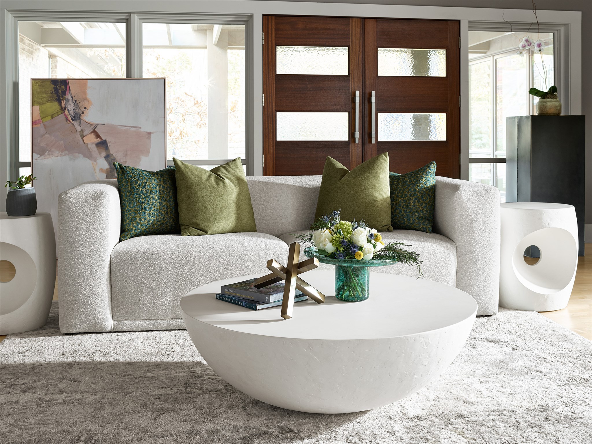 Canyo Oval Textured Accent Table