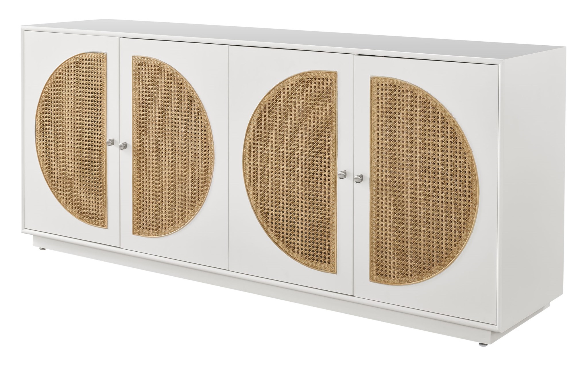 Nomad Wood/Cane TV Entertainment Credenza Stand w/4 Doors