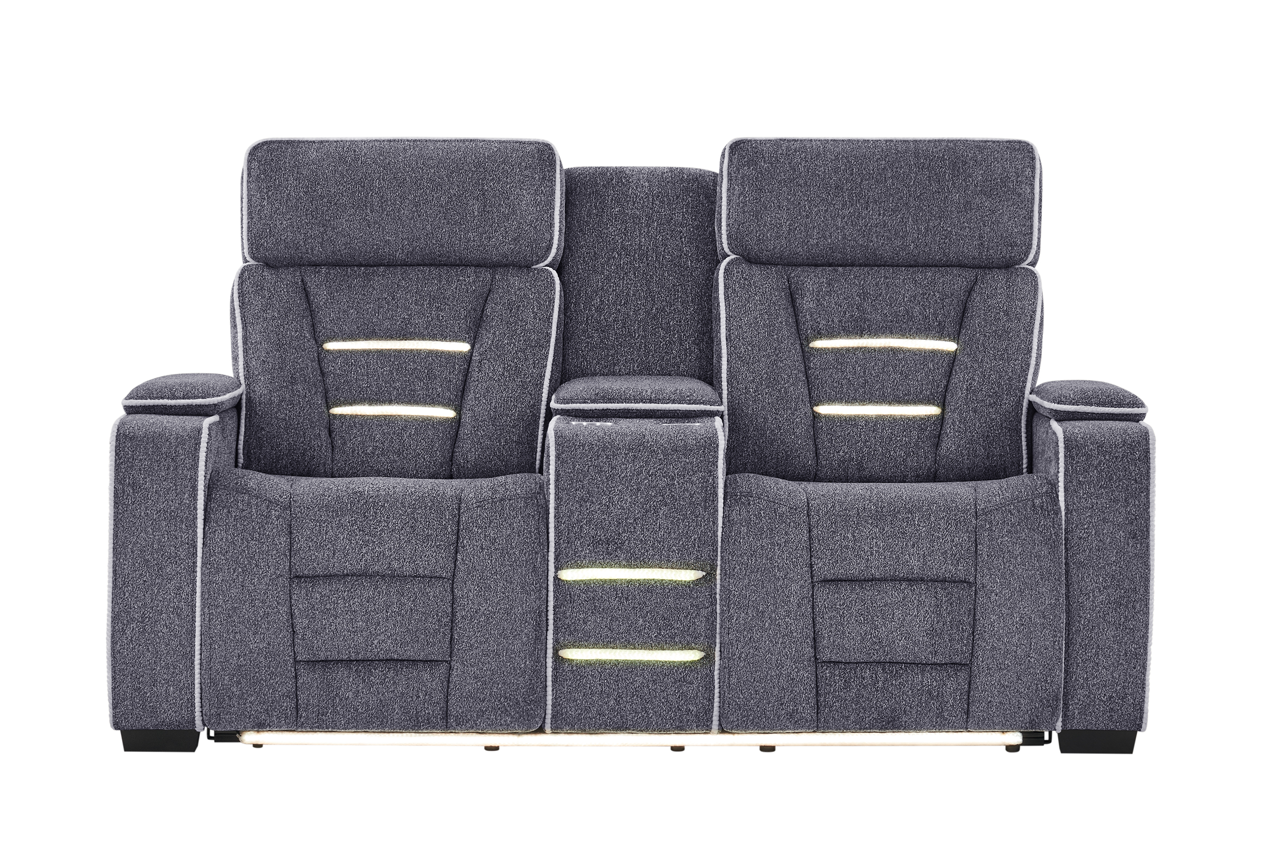 U1895 Fabric Reclining Loveseat with LED Light