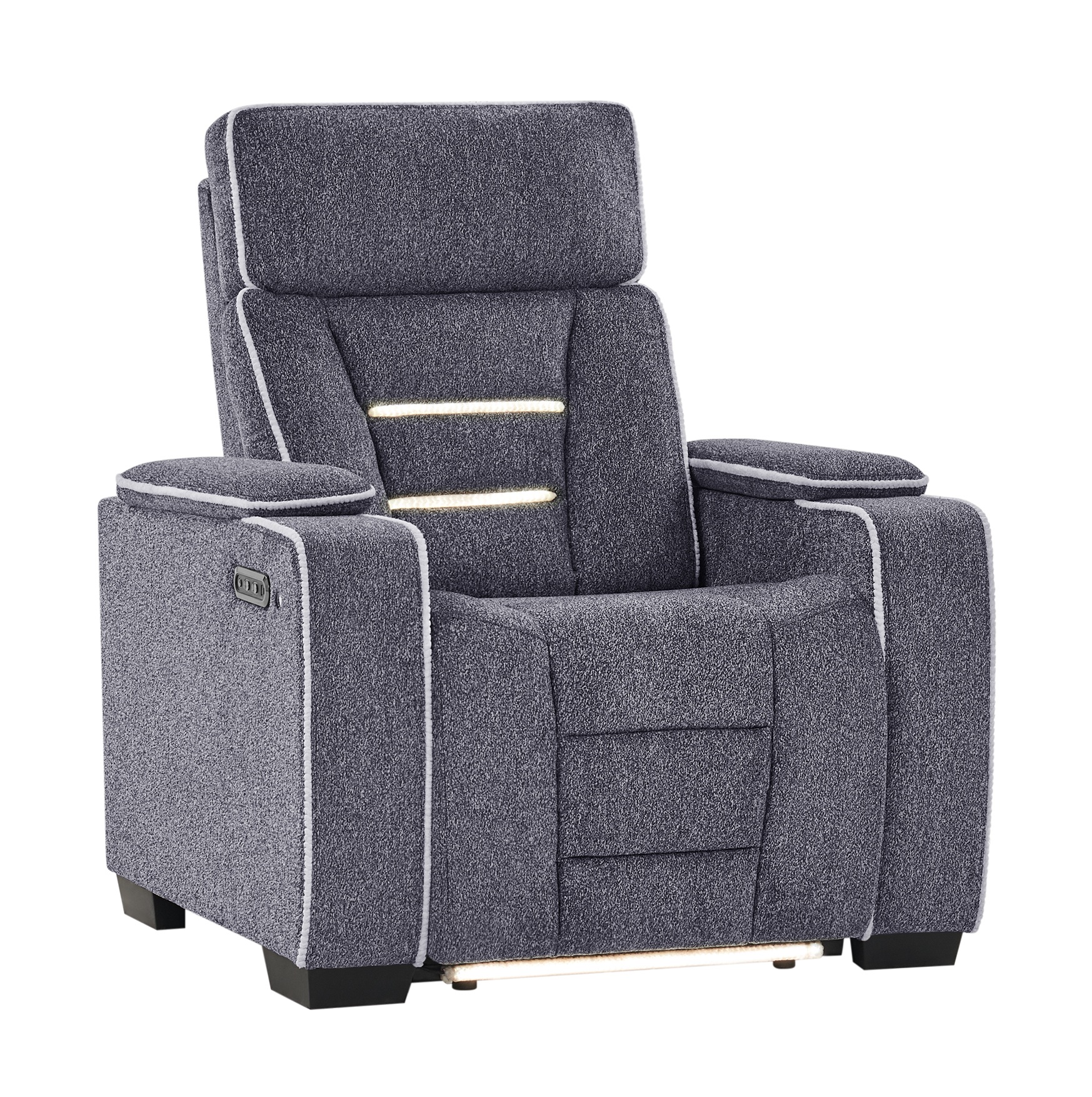 U1895 Fabric Reclining Living Room Set with LED Light