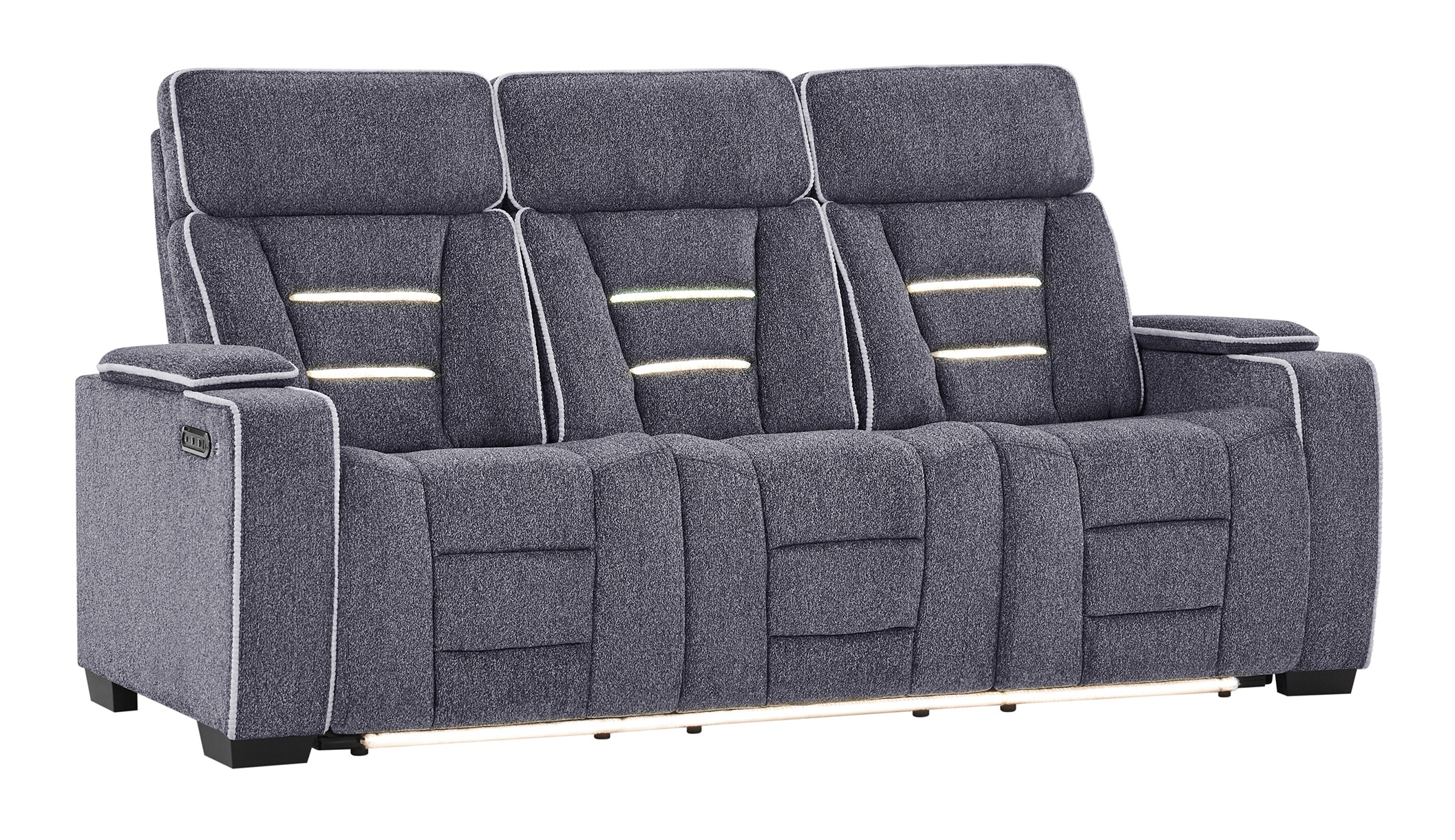 U1895 Fabric Reclining Living Room Set with LED Light