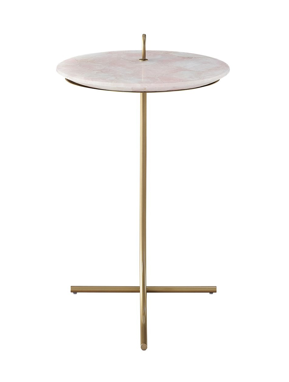 Rose Quartz/Metal Accent Table