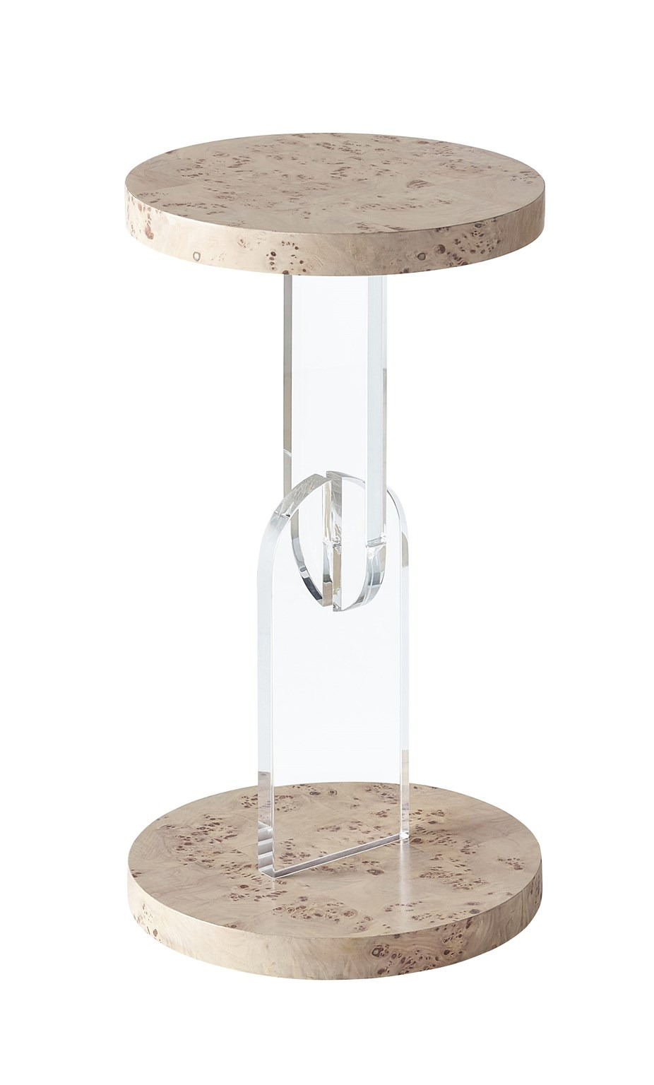 Burl/Acrylic Side Table