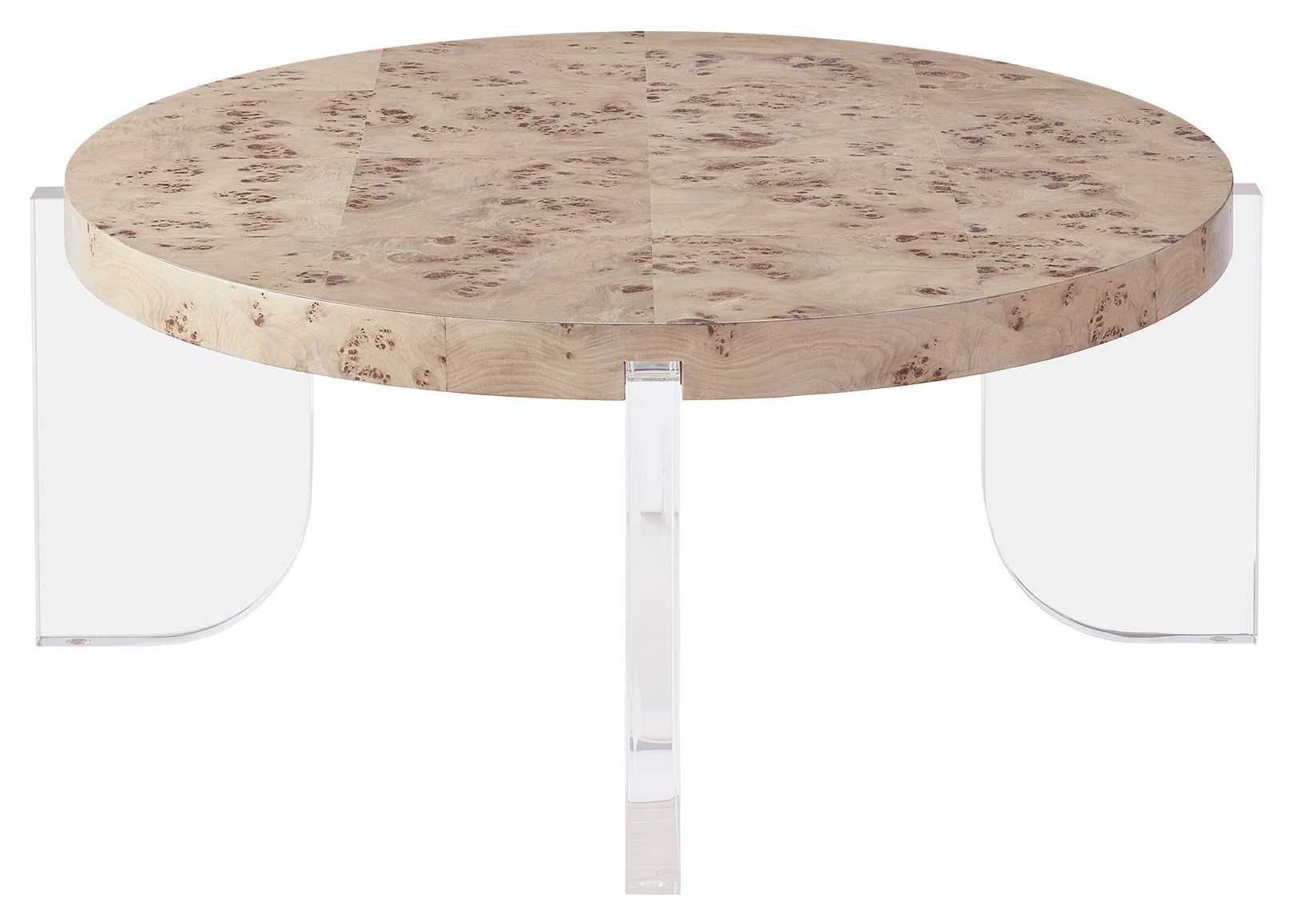 Aerial Wood/Acrylic Round Coffee Table