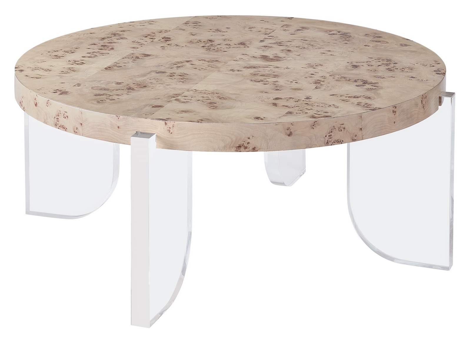 Aerial Wood/Acrylic Round Coffee Table
