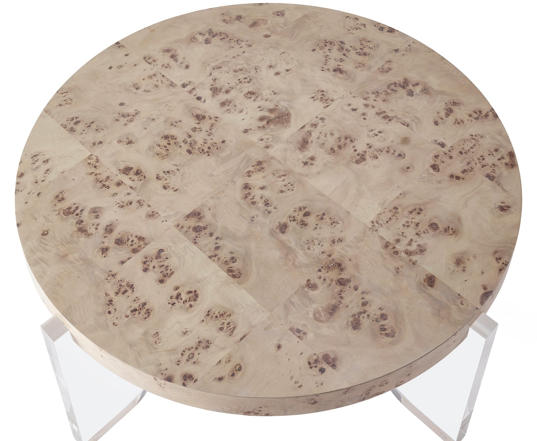 Aerial Wood/Acrylic Round Coffee Table