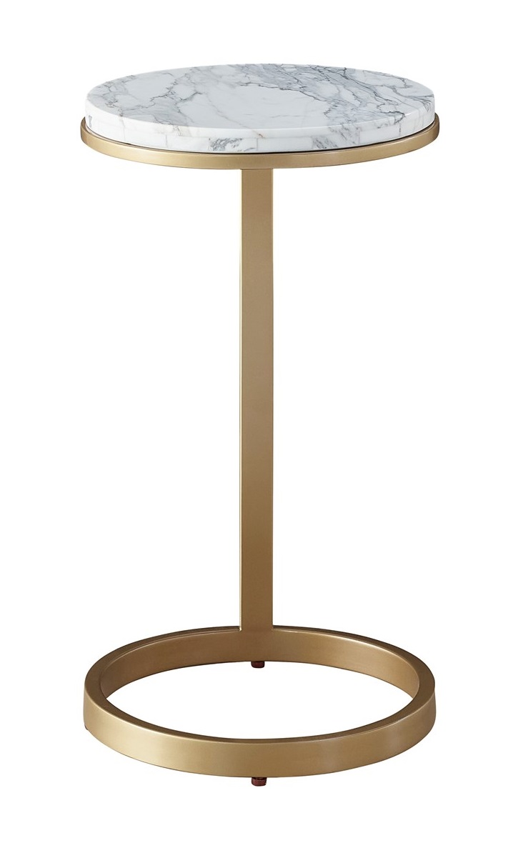 Tranquility Marble/Metal Round Side Table