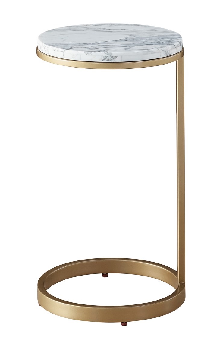 Tranquility Marble/Metal Round Side Table