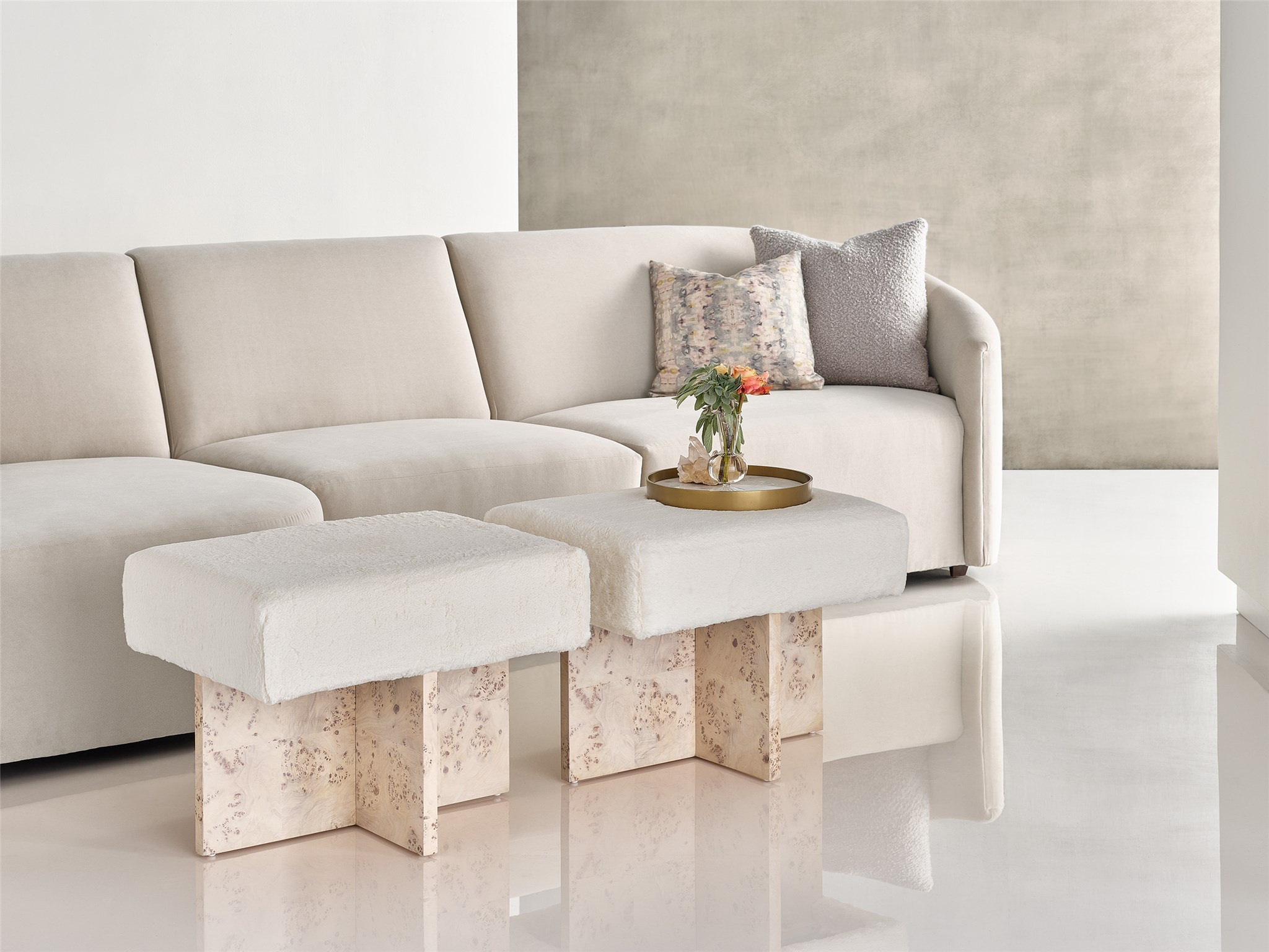 Riviera Fabric Bunching Bench