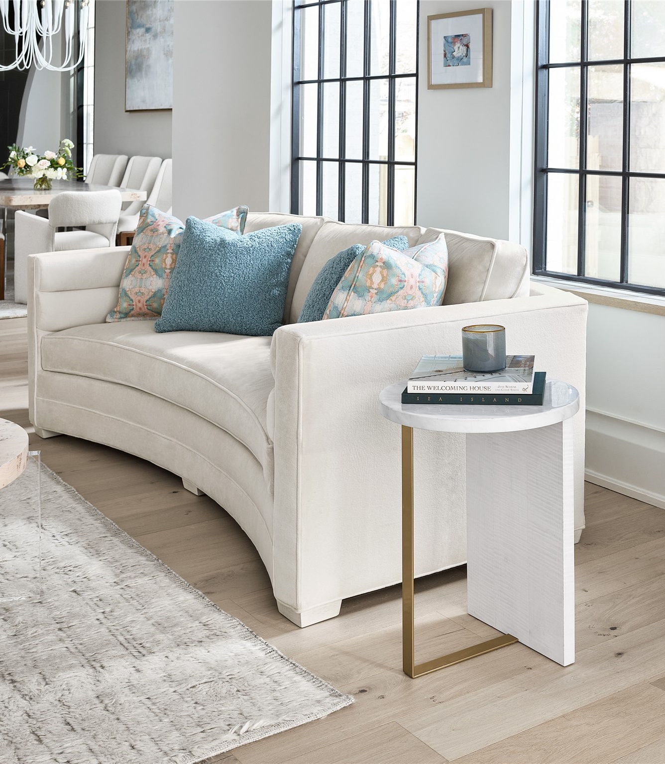 Reverie Stone/Metal Round Accent Table