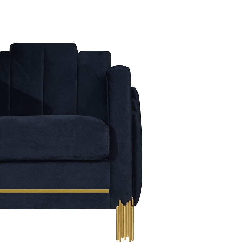 SM Empire Velvet Living Room Set w/Light