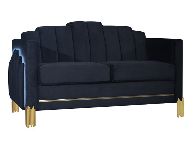 SM Empire Velvet Living Room Set w/Light