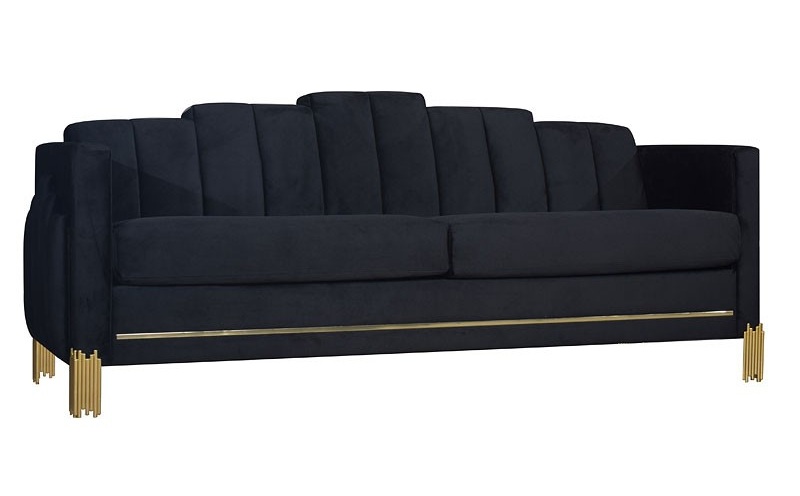 SM Empire Velvet Living Room Set w/Light