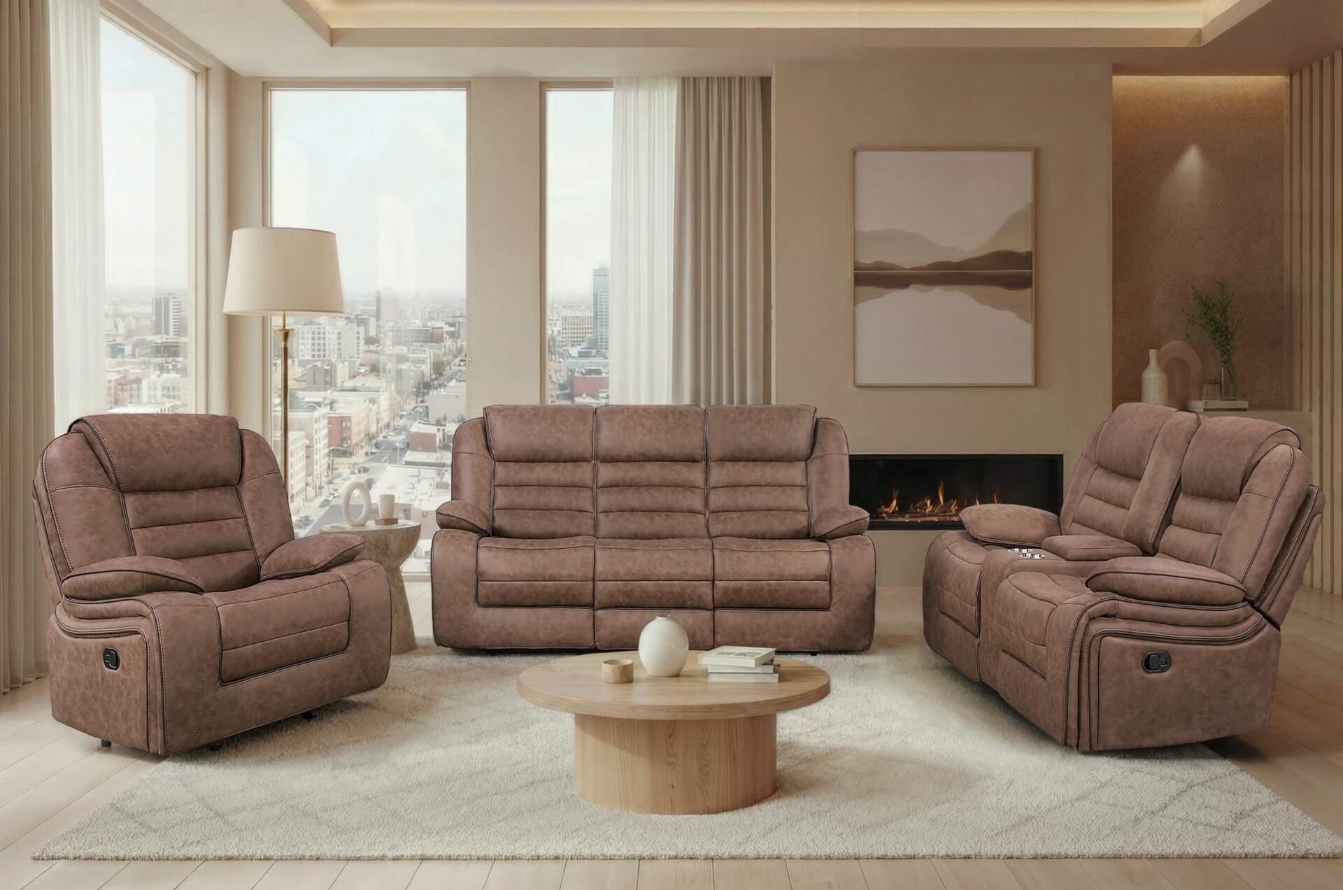U2250 PU Reclining Loveseat