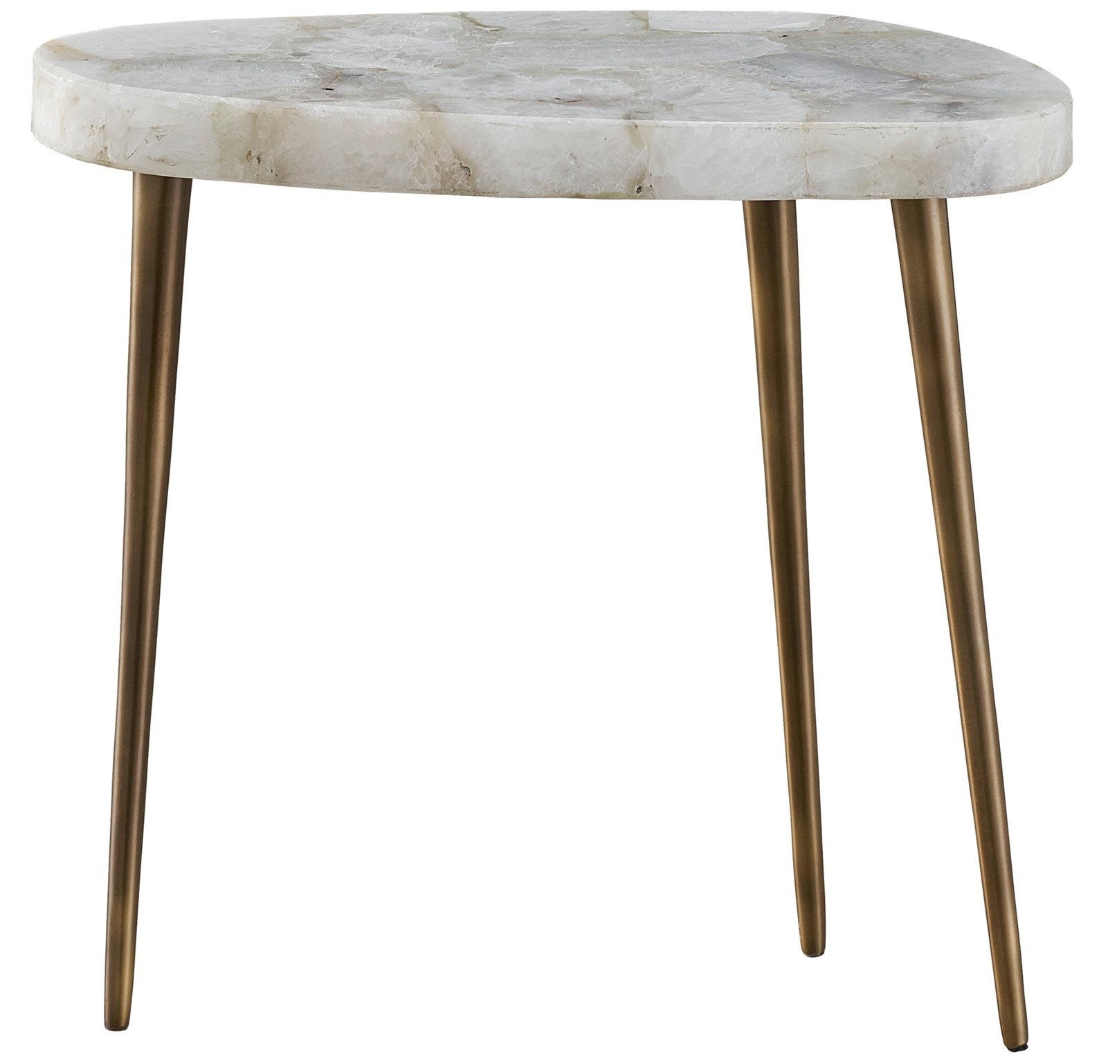 Fino Stone/Metal Short Side Table