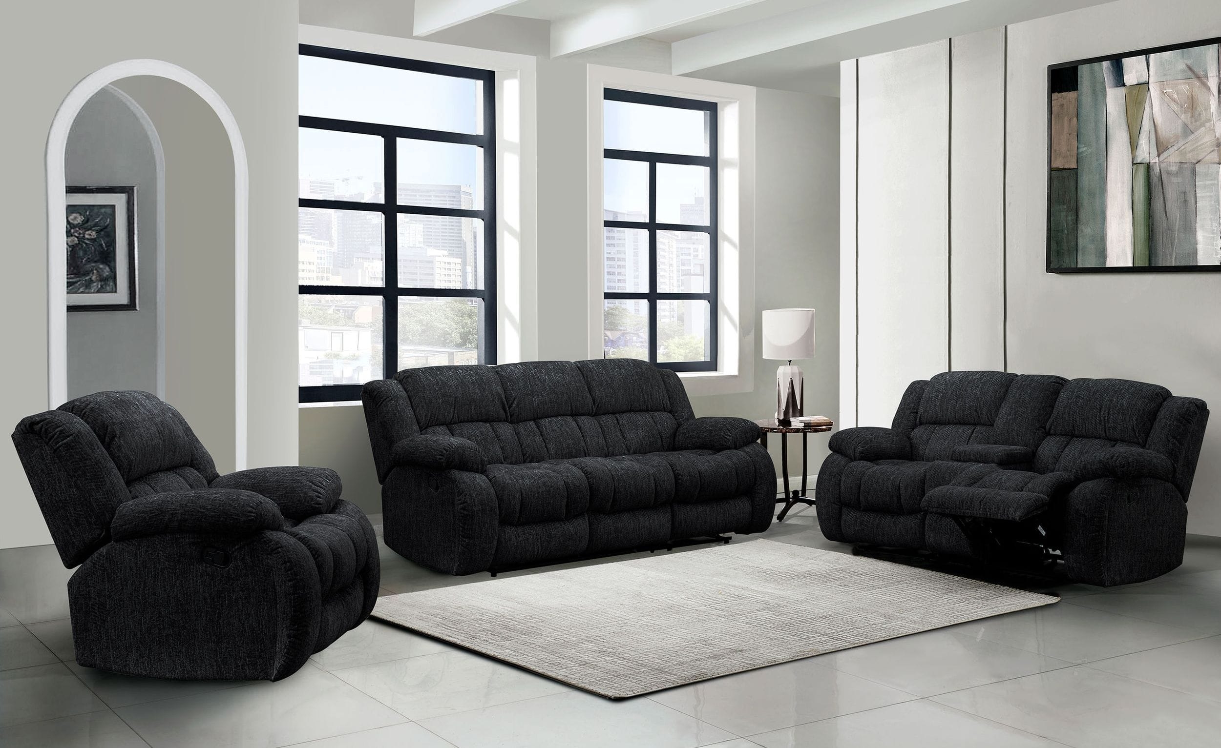U250 Fabric Reclining Living Room Set