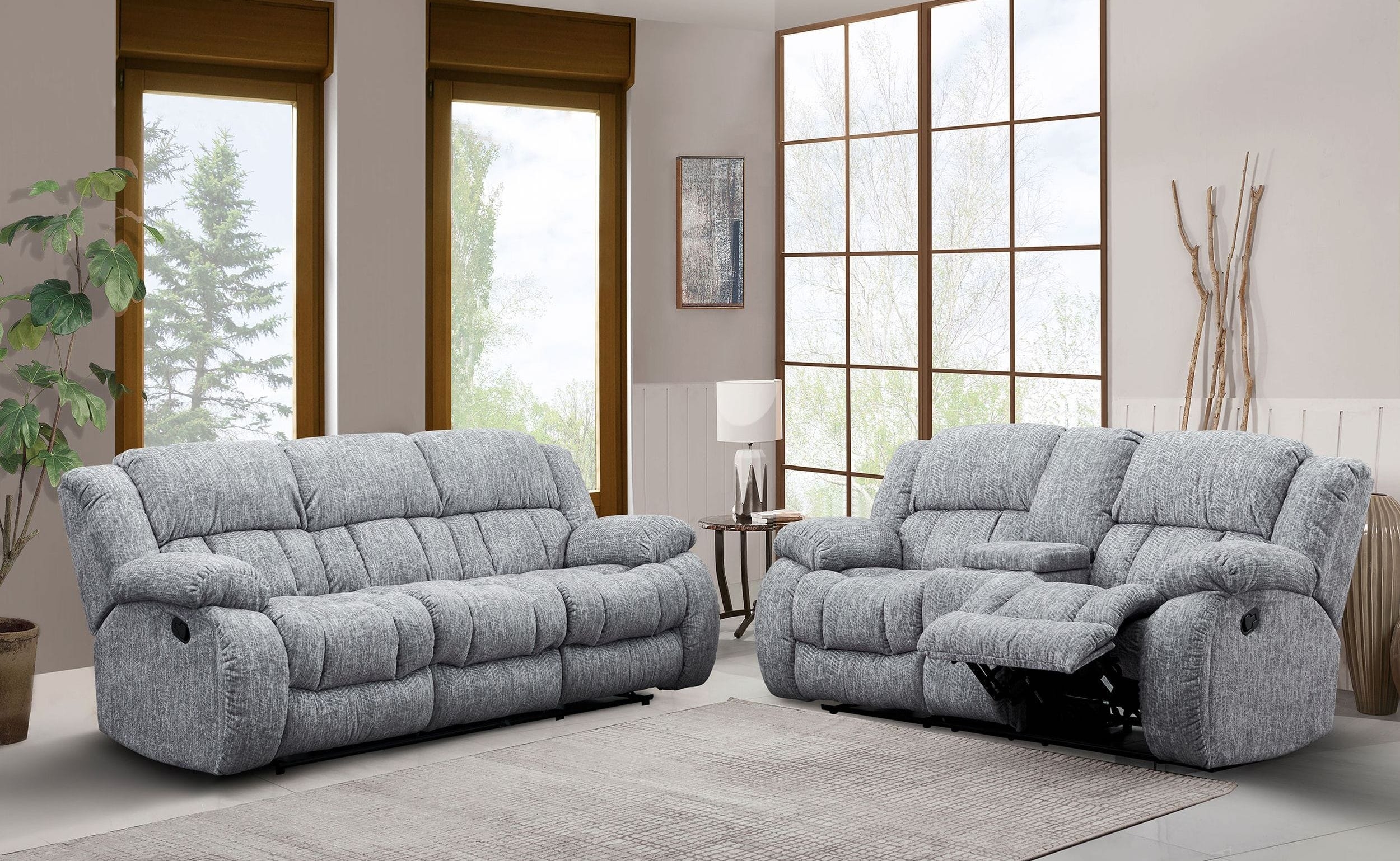 U250 Fabric Reclining Living Room Set