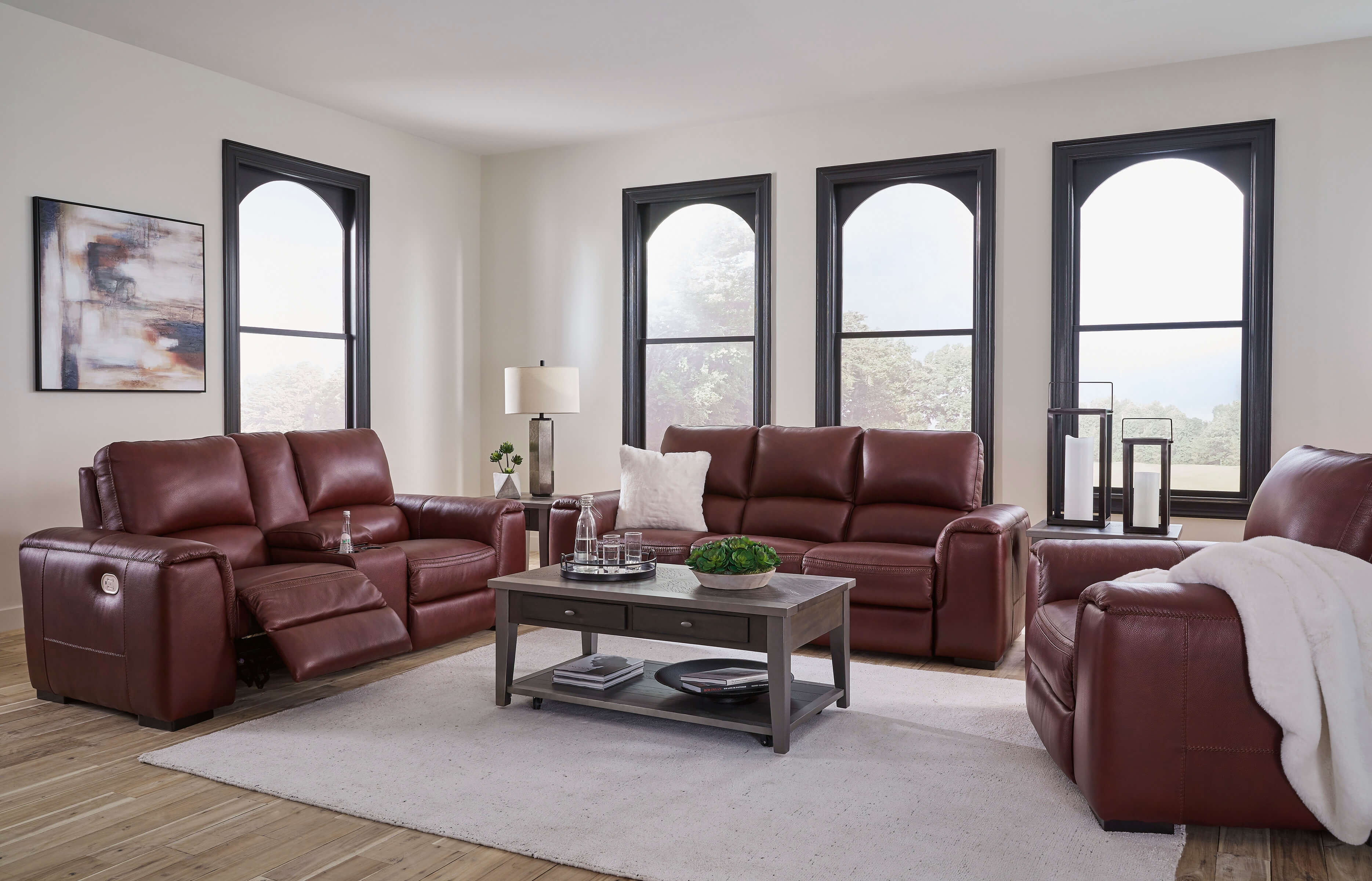 leather couch set