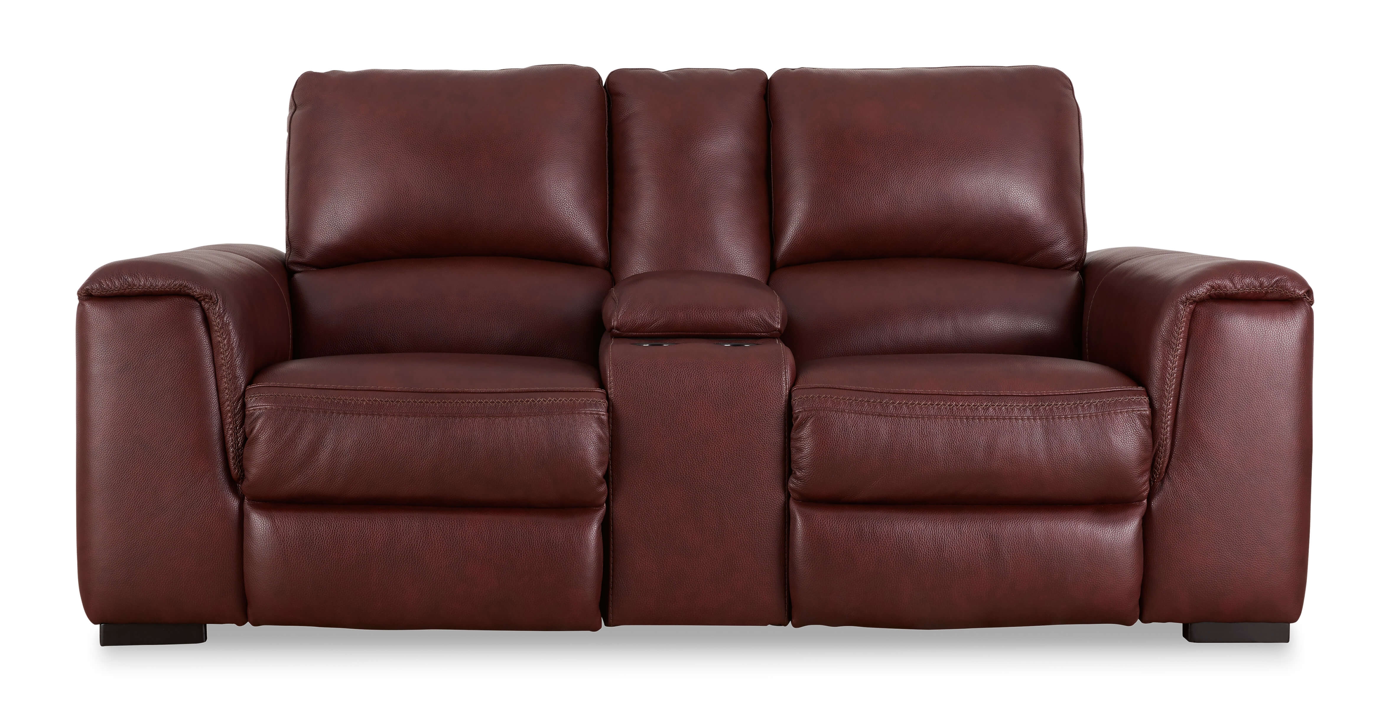 Alessandro Dual Power Leather Reclining Loveseat with Console