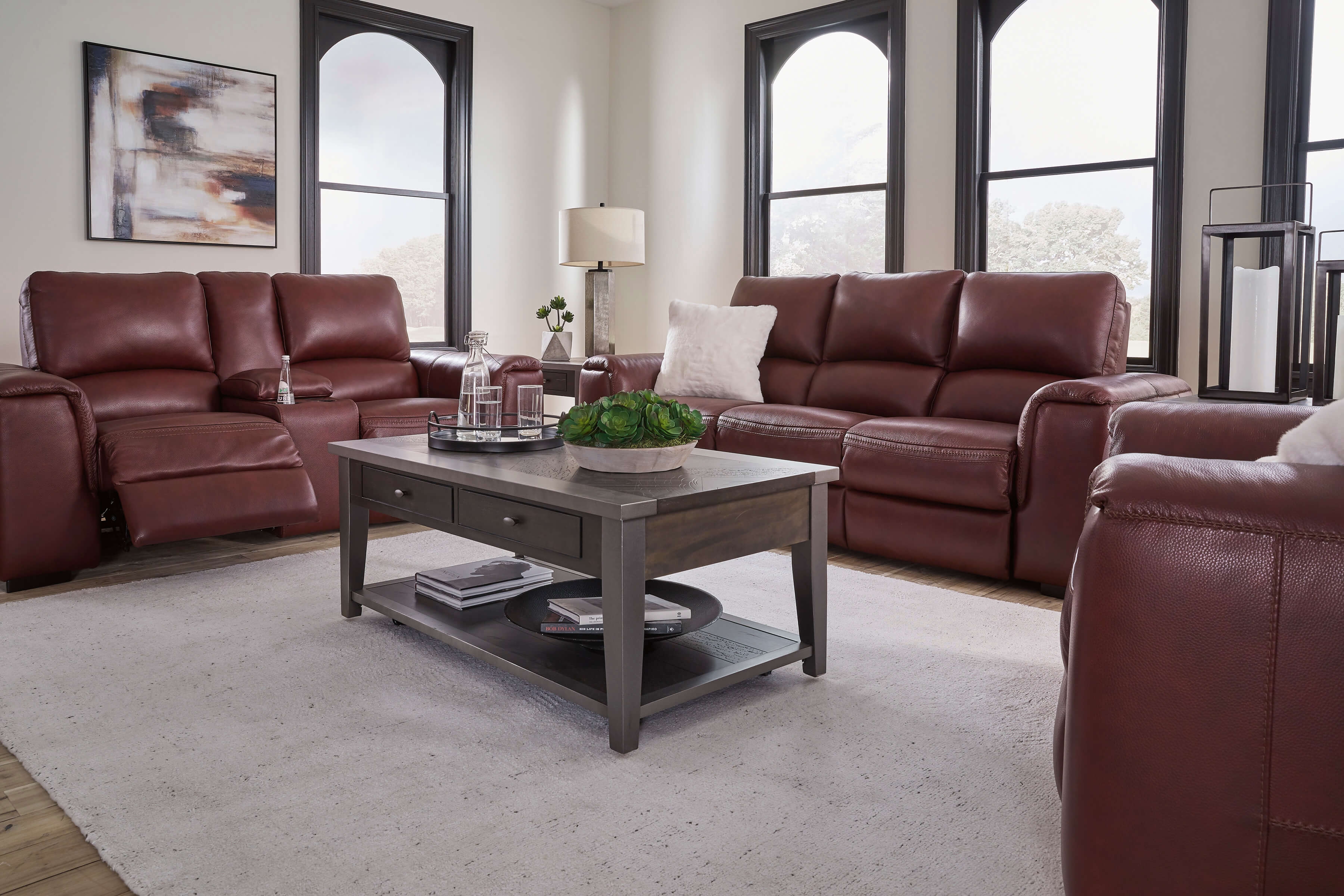 living room set leather