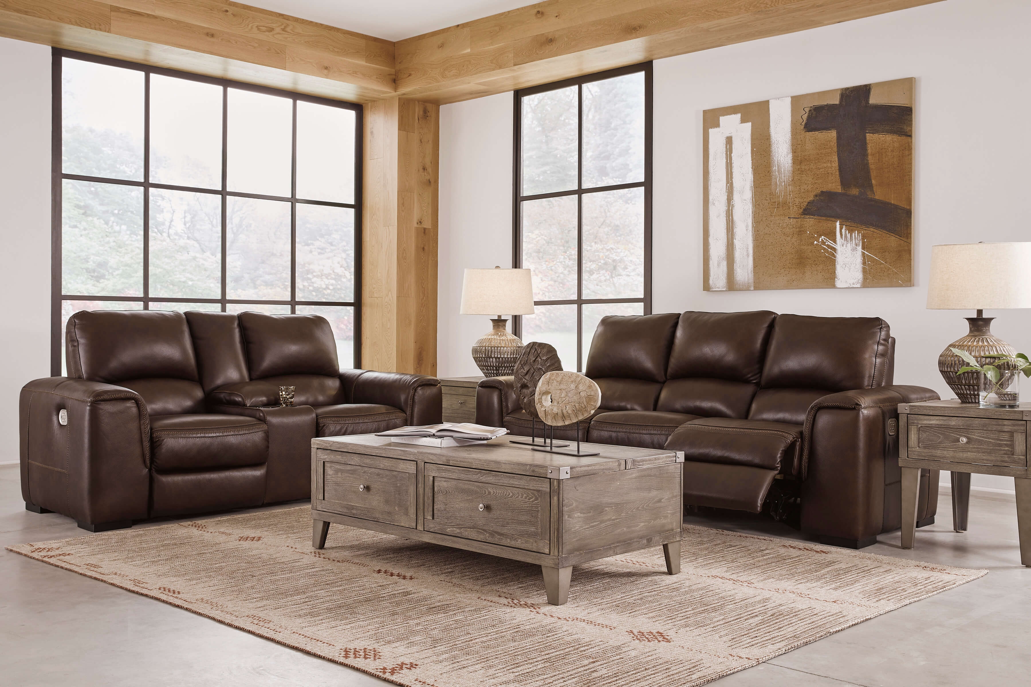leather couch set