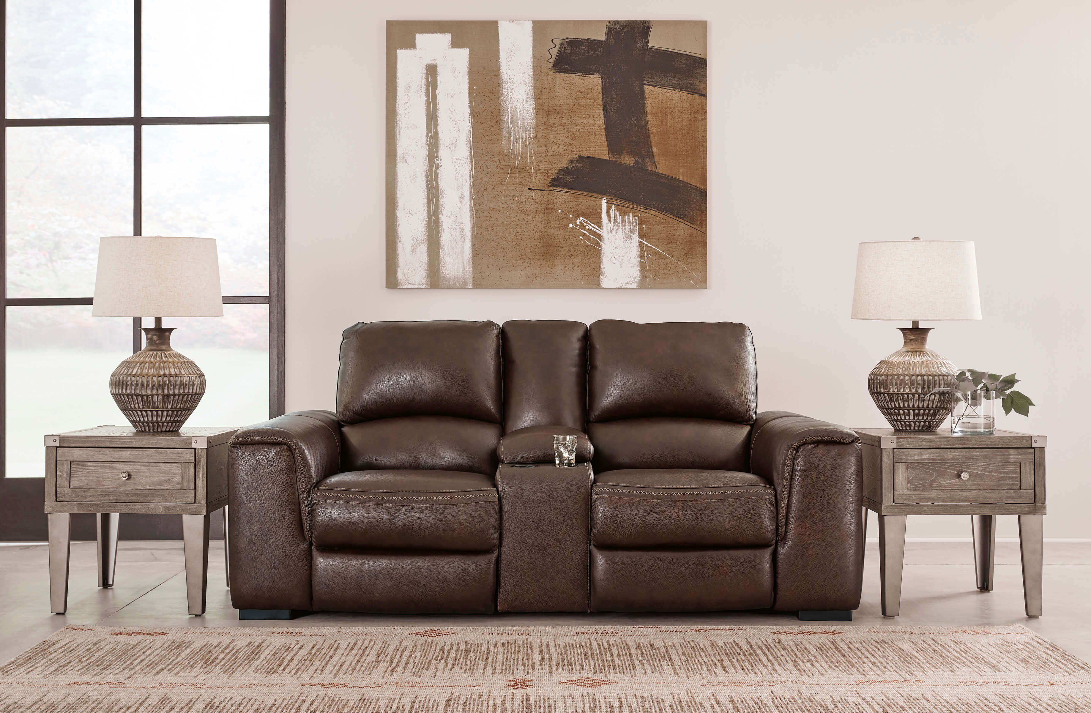Ashley Alessandro Leather Loveseat