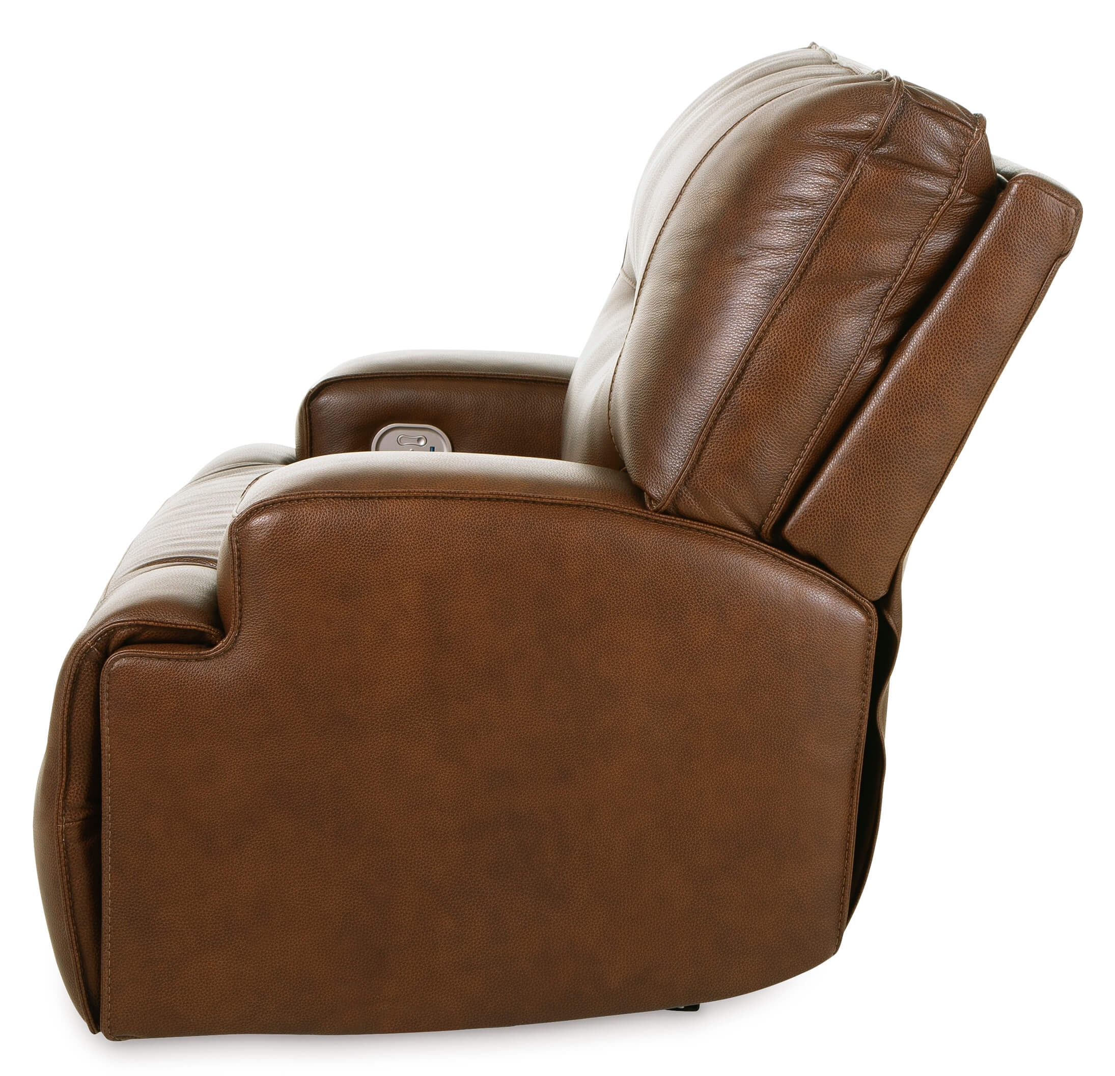 Ashley Francesca Auburn Leather Recliner Side
