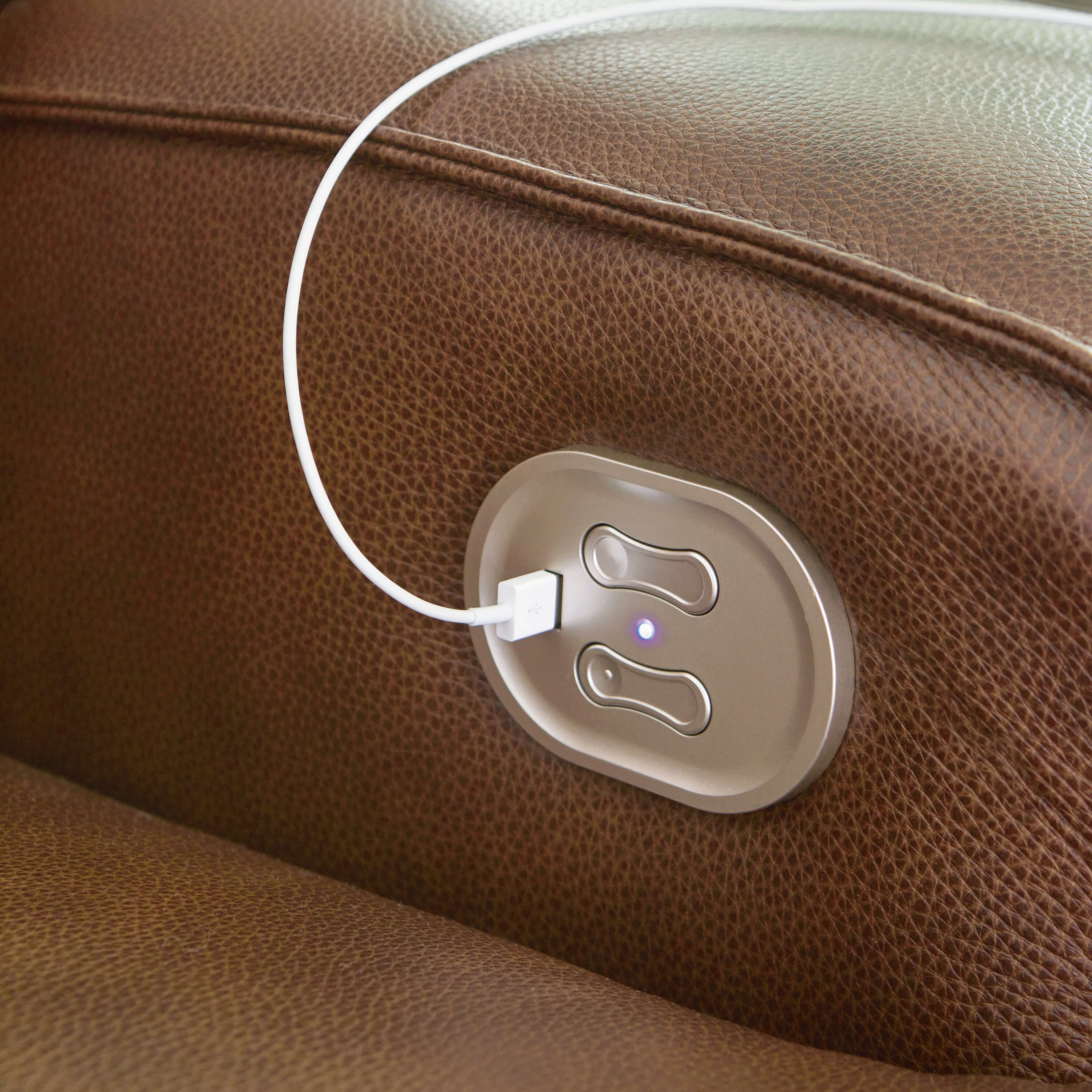 Ashley Francesca Leather Sofa USB Point
