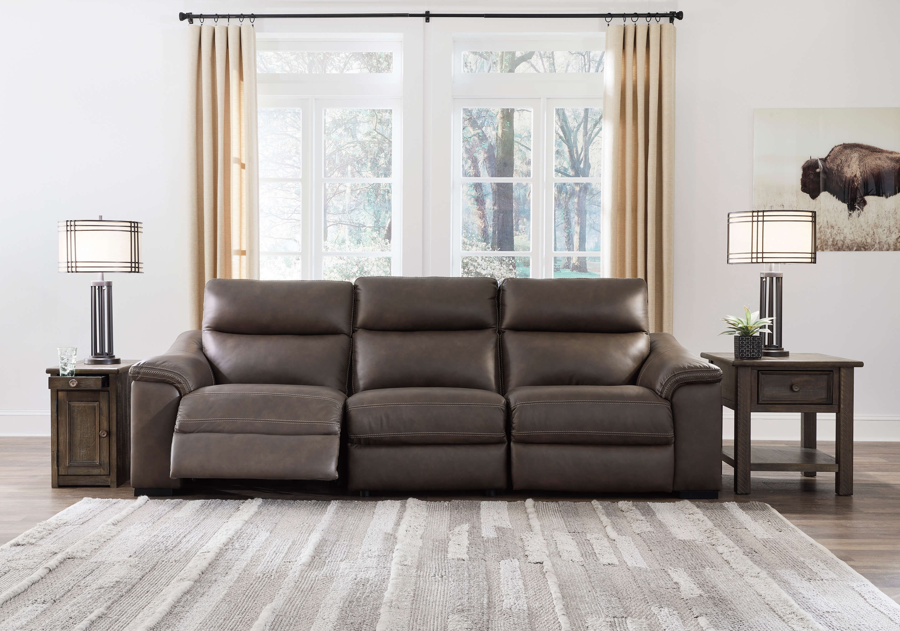 Salvatore 3-Piece Leather Power Sectional Reclining Sofa