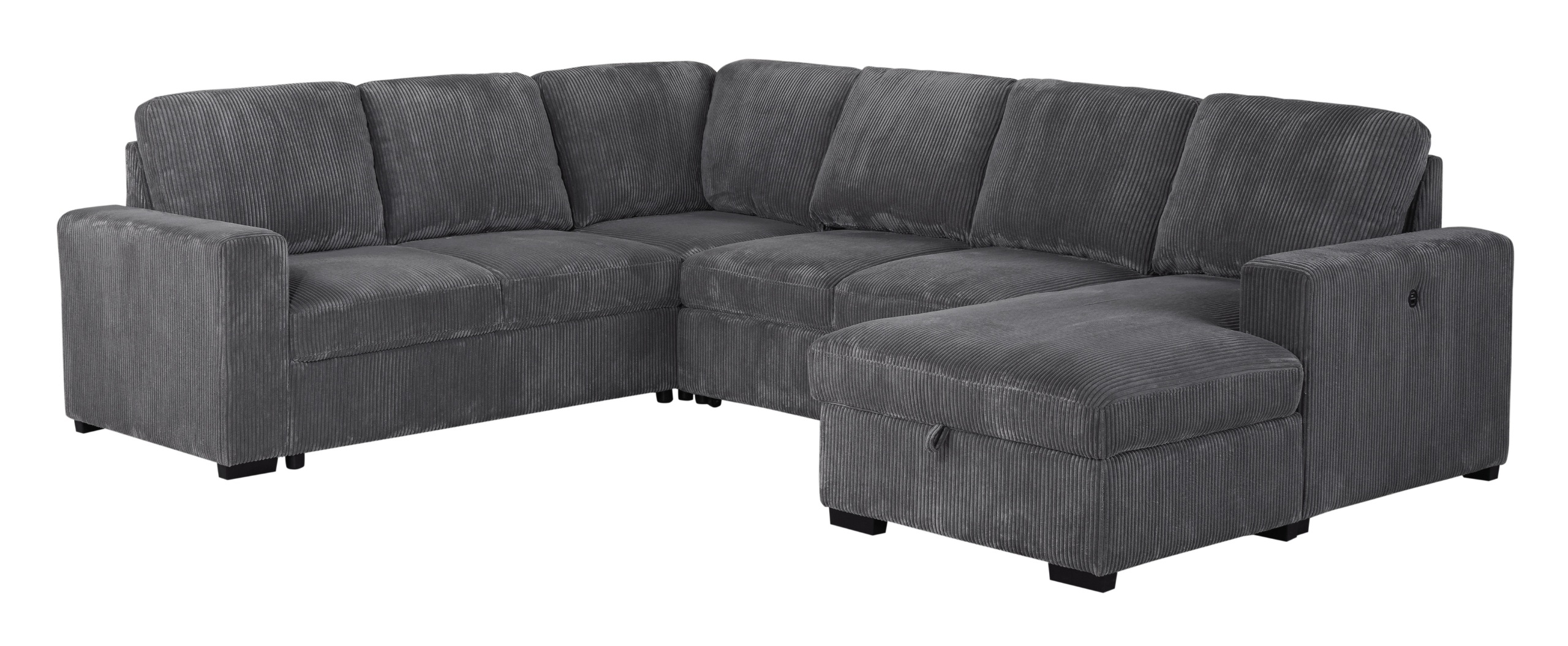 U2660 Fabric U-Shape Pull Out Sectional Sofa Bed