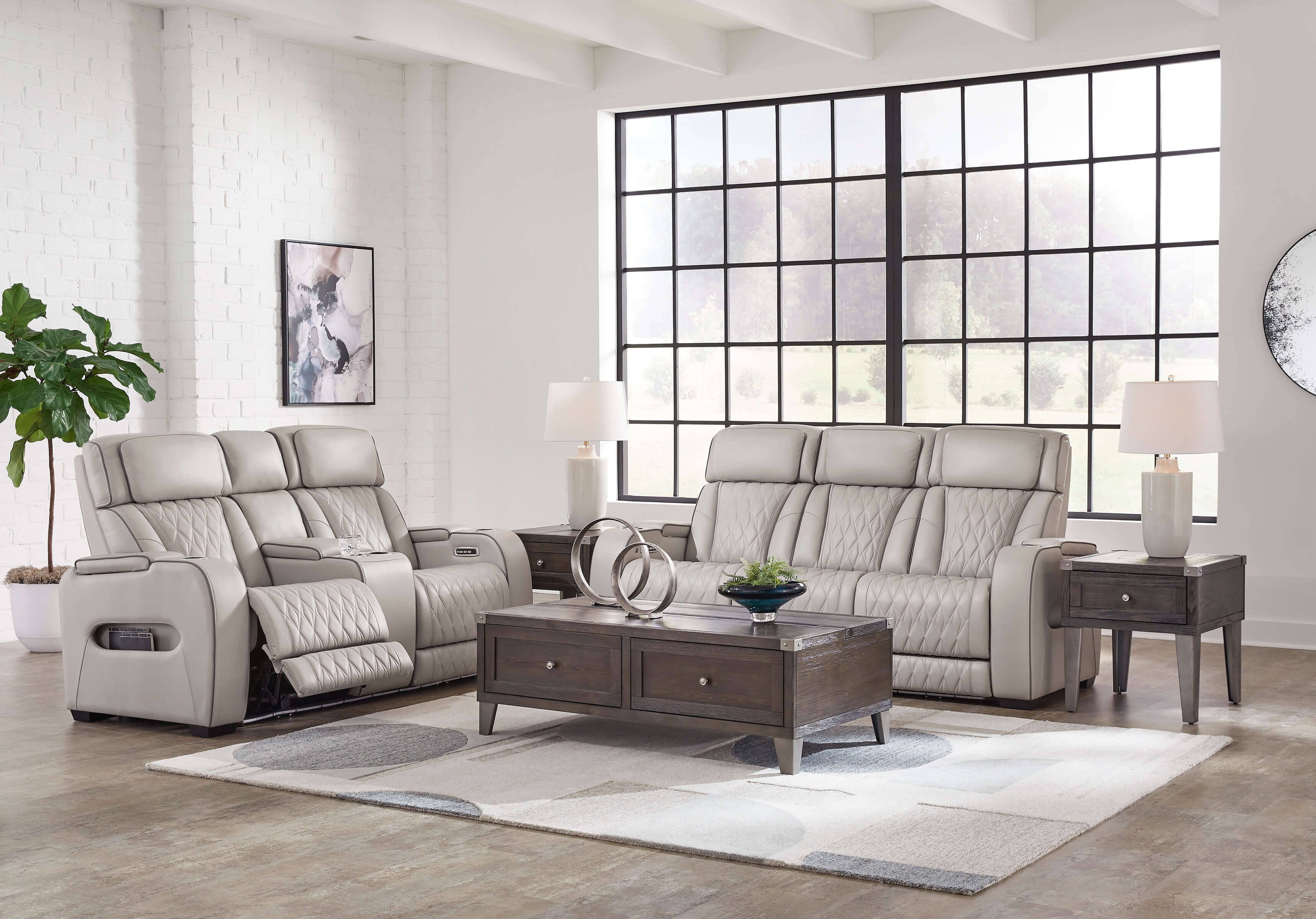 Boyington Power Reclining sofa and loveseat