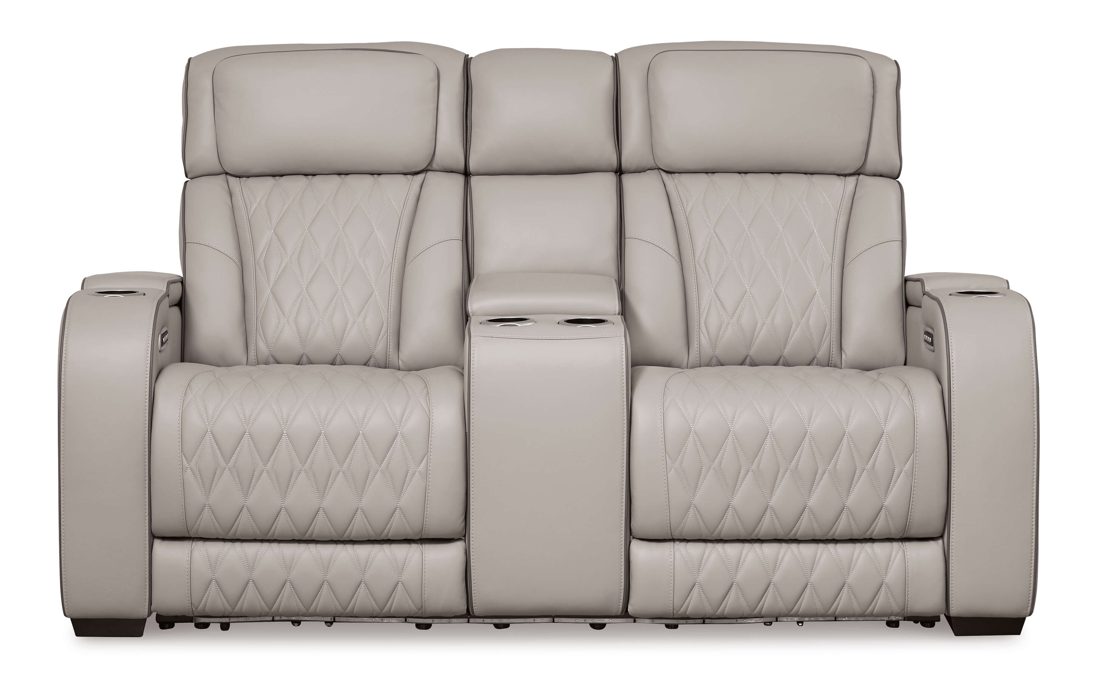 Boyington Leather Power Reclining Loveseat w/Ambient Blue LED Lighting