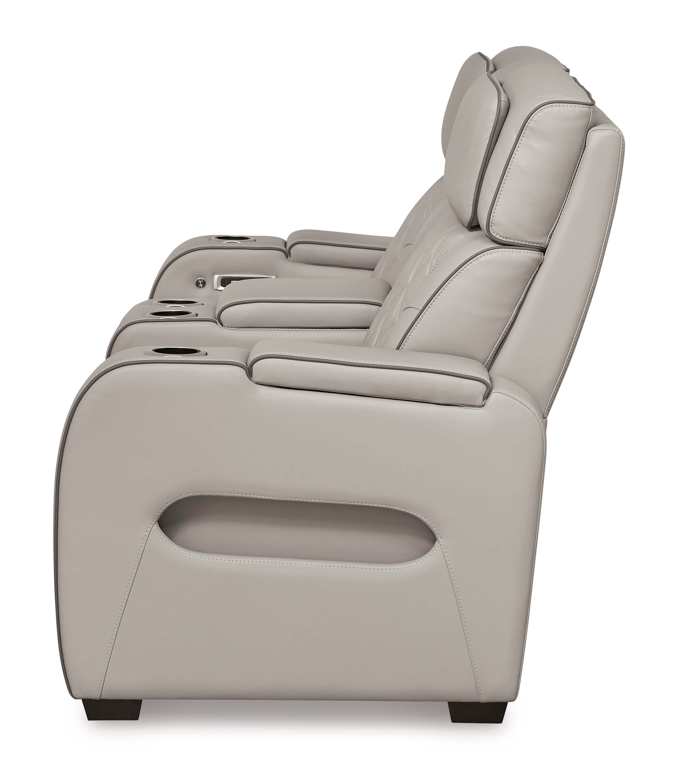 Boyington Leather Power Reclining Loveseat w/Ambient Blue LED Lighting